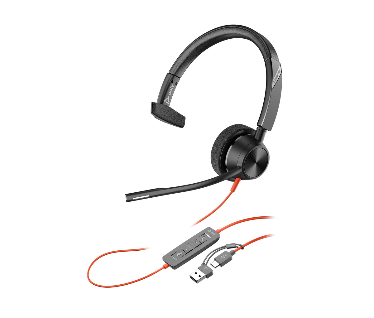EAN 0197498429014 - HP Poly Blackwire 3310 Monaural Microsoft Teams Certified USB-C Headset +USB-C/A Adapter Alámbrico Diadem imagen 5