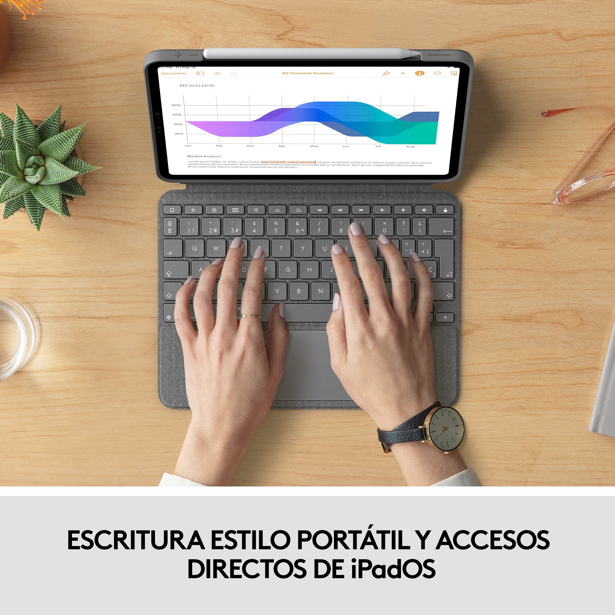 Logitech Combo Touch Funda Con Teclado Español Gris Para Ipad Pro 11" (1º/2º/3º Gen)