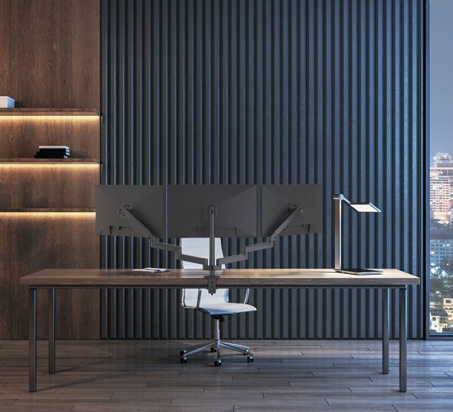 Flex Trio Full Motion Triple  Screen Desk Mount
