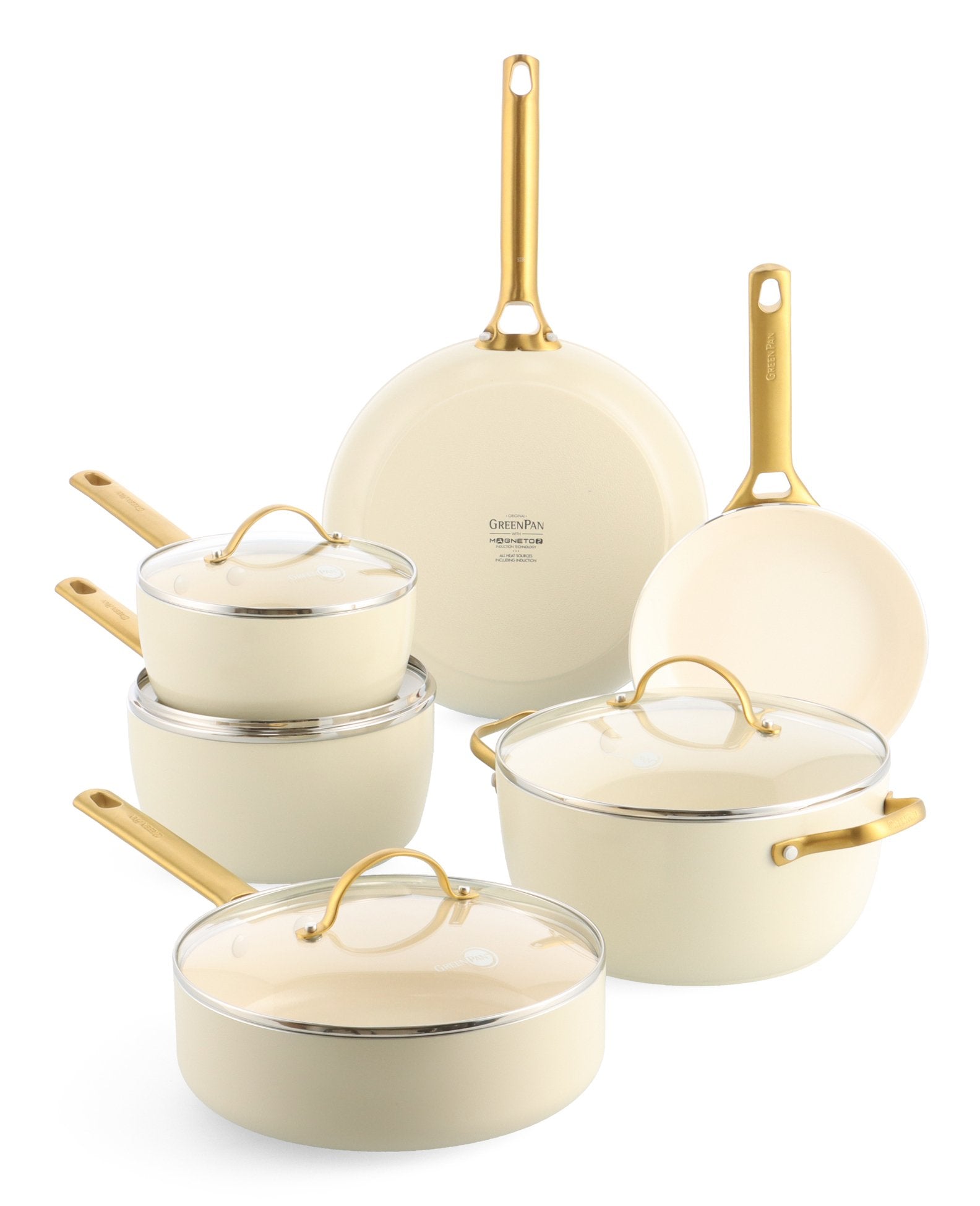 Greenpan Padova Reserve 6-Tlg. Topf&Pfannenset Creme