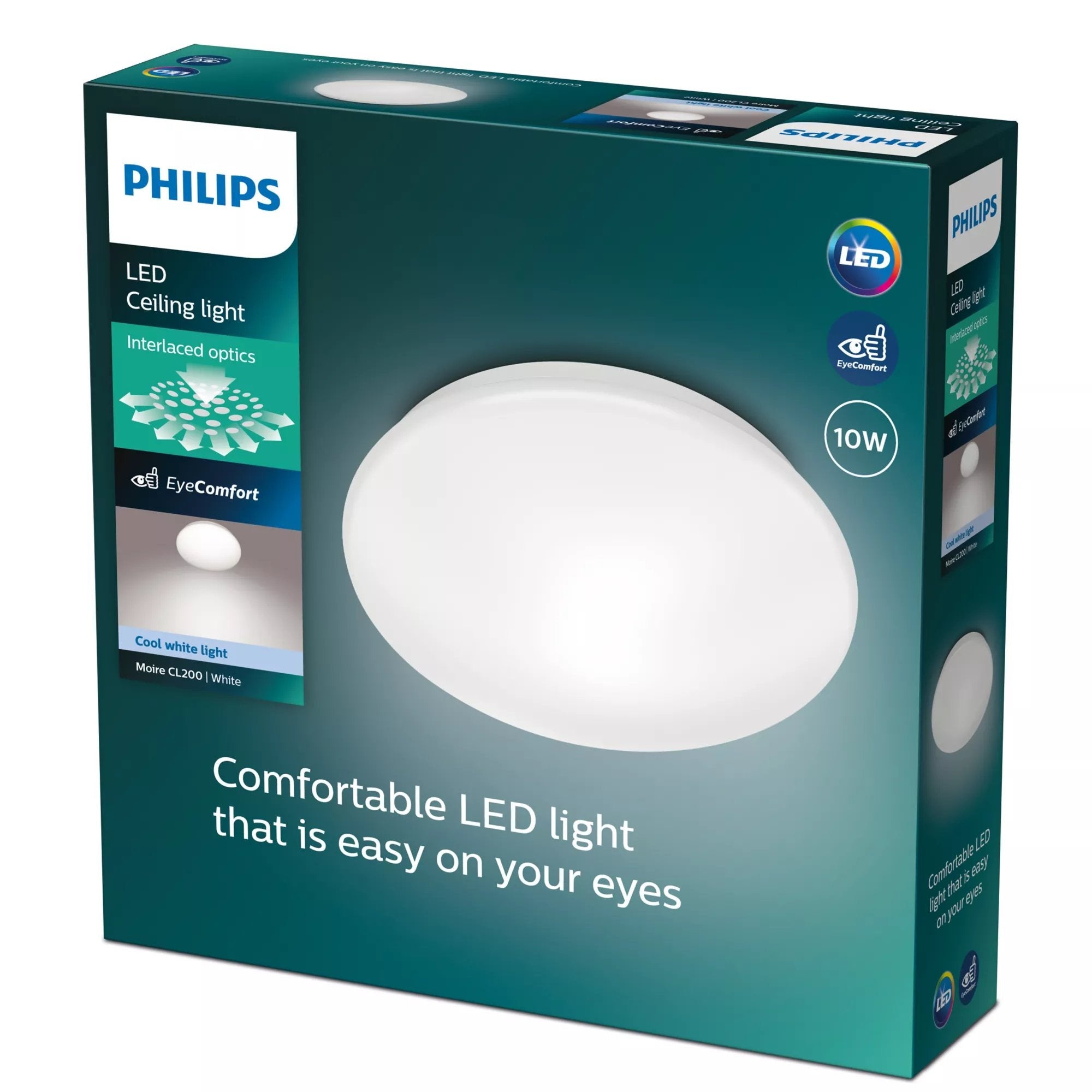 Plafon Interior De Led 10w 1100lm 4000k Luz Dia Mod. Moire Ø25x6,8cm Philips