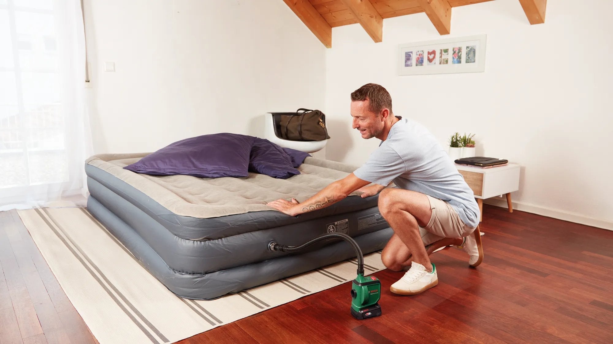 Bomba De Aire Inalámbrica Bosch Easyinflate 18v-500 Solo, 18volt Verde/Negro, Sin Batería Ni Cargador, Power For All Alliance