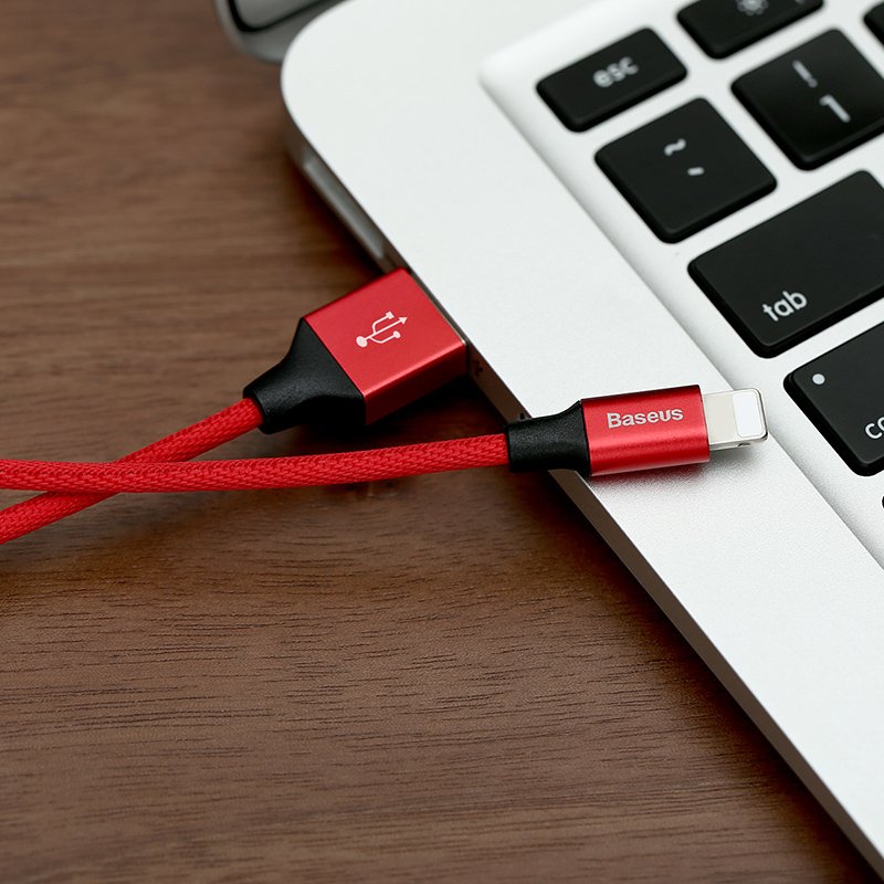 Cable Baseus Yiven Lightning 180 Cm 2a - Rojo