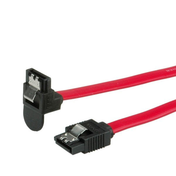 Roline Int. Sata 6.0 Gbit S Hdd-Cable Mit Schnappverschluss, Gewinkelt, 1 M
