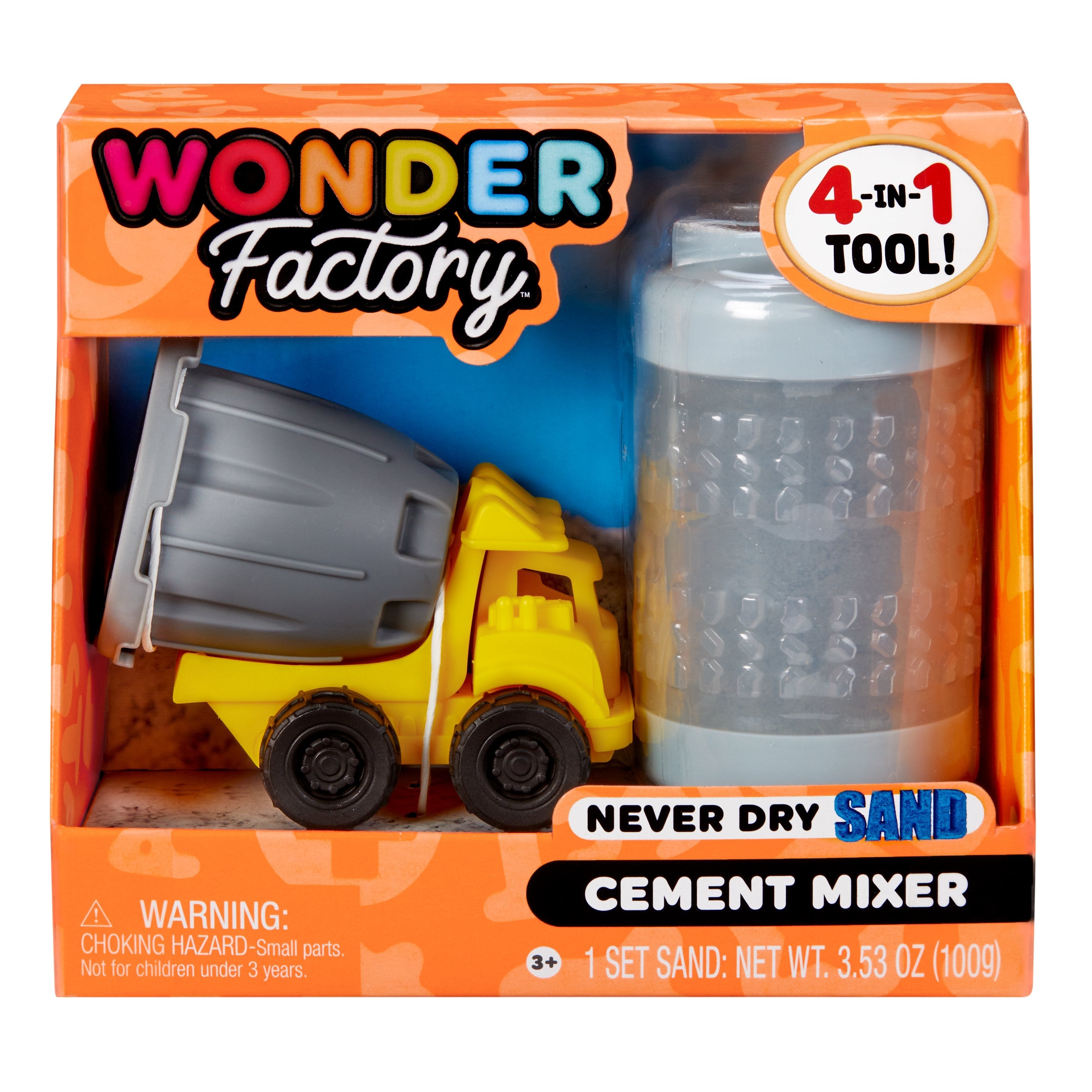 EAN 0035051532934 - MGA Entertainment Wonder Factory Never Dry Sand Construction Trucks - Blue + Cement Mixer imagen 4