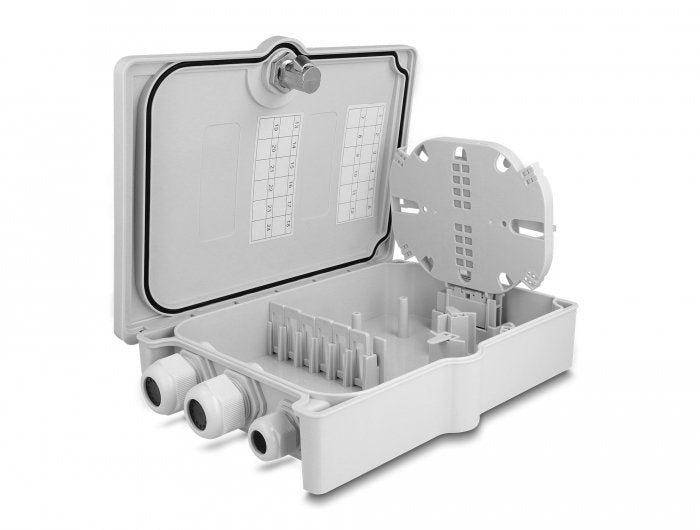 Lwl Verteilerbox Für Innen- Und Aussenbereich Ip55 Wasserfest Abschliessbar 6 Port Grau