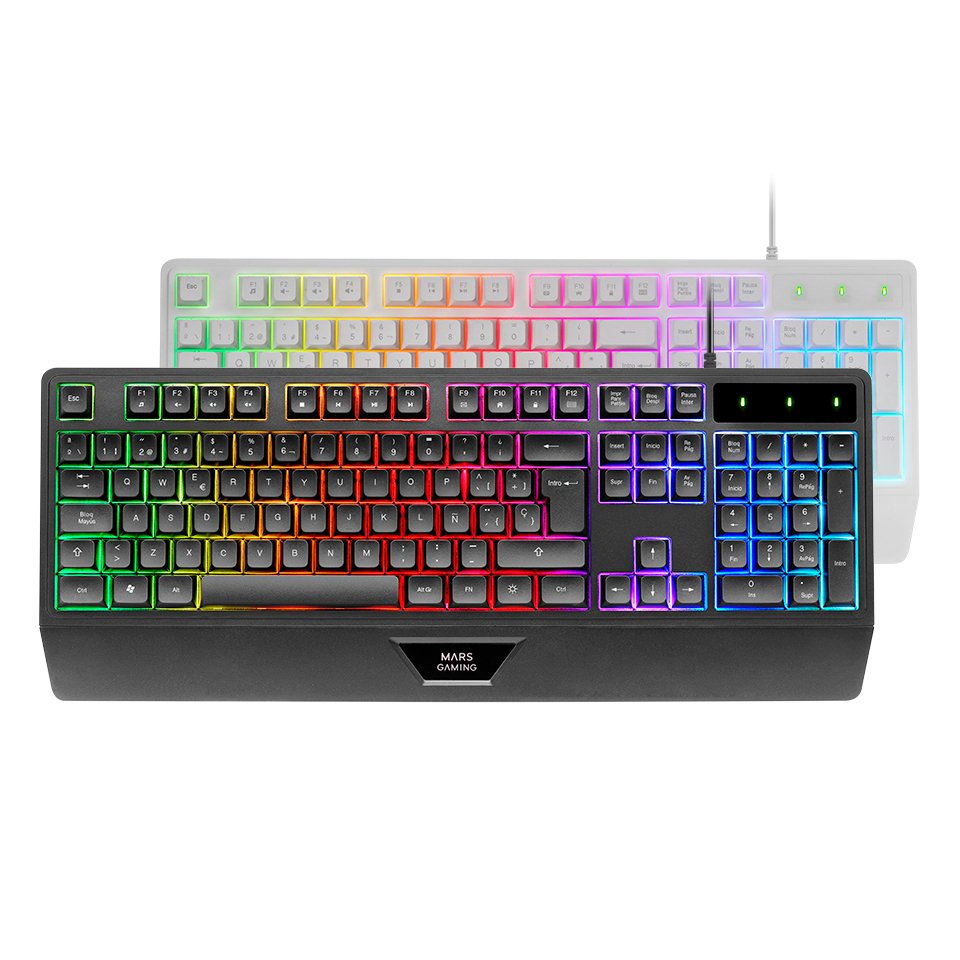 Teclado Mars Gaming Mk124pt H-Mech Frgb Rainbow Color Negro Portugues