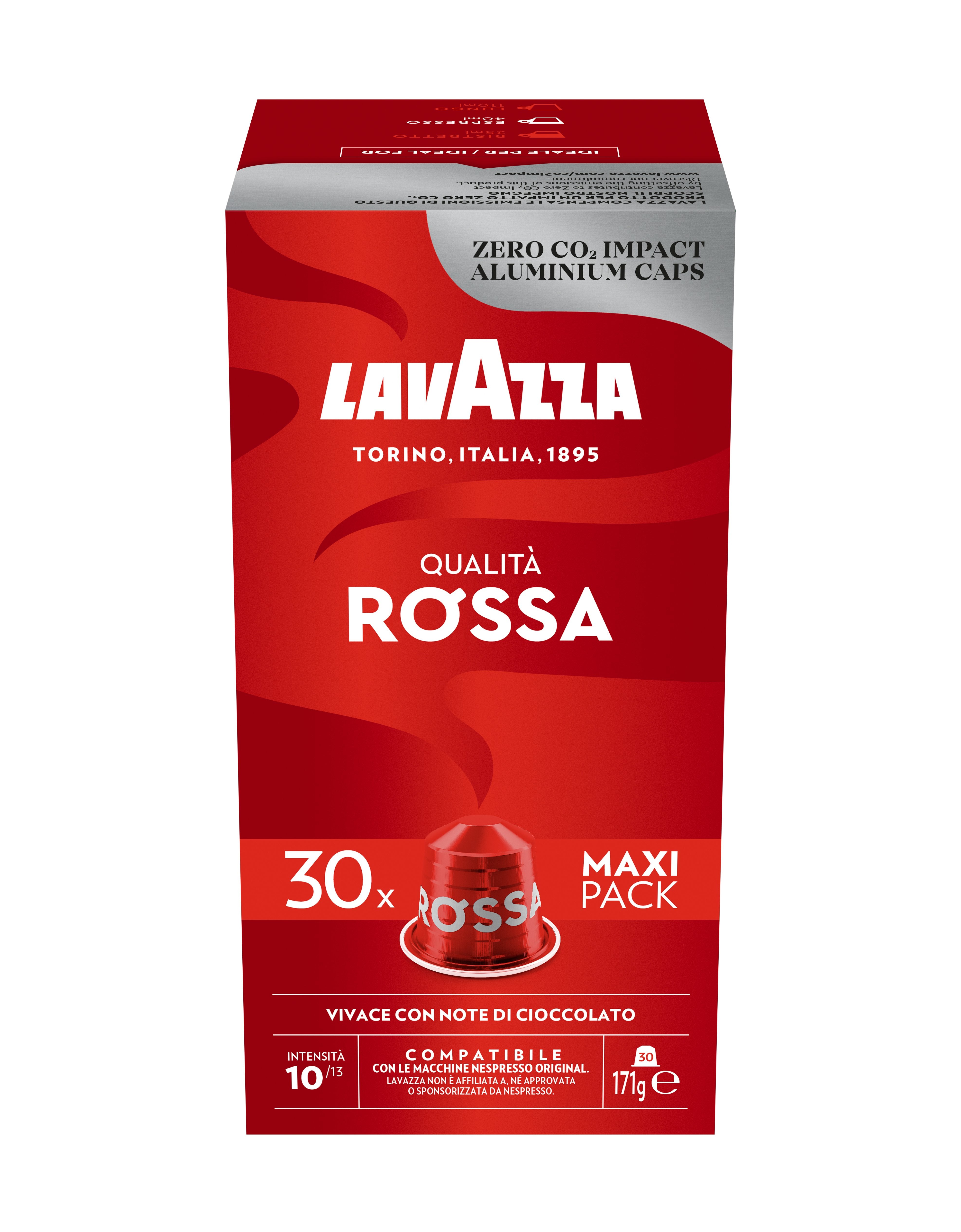 Cápsula Lavazza Qualitá Rossa Para Cafeteras Nespresso Caja De 30