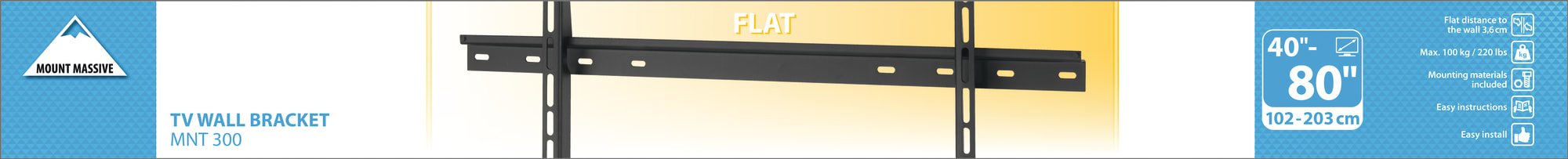 Soporte Monitor Mnt 300 Flat Wall Mount 40-65" Vogels  Vogels Mnt 300 Flat Wall Mount 40-65 Inch