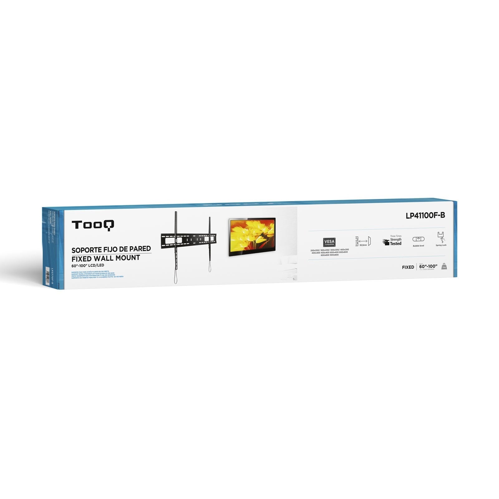 Tooq Soporte Fijo De Pared Para Tv De 60"-100" - Peso Max 75kg - Vesa 900x600mm - Negro