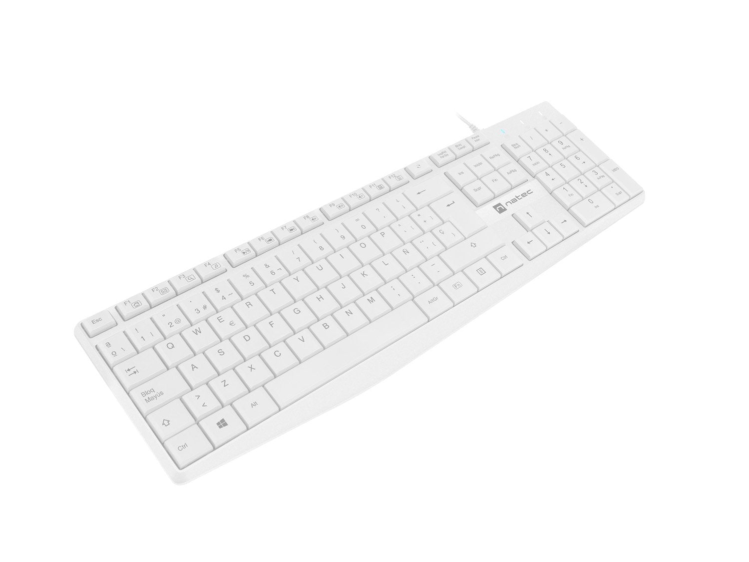 Teclado Español Natec Nautilus Slim Blanco