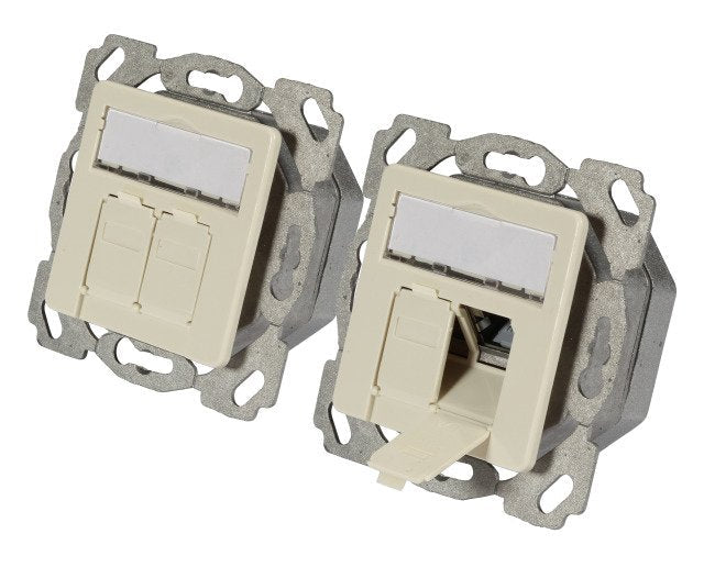 Roseta Efb Cat.6a 500mhz Arriba / Abajo, Empotrada, 2xrj45, Blanco