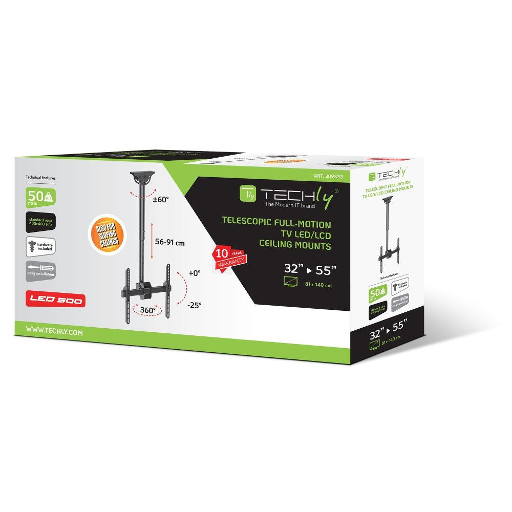 EAN 8057685309333 - Techly ICA-CPLB 944S soporte para pantalla de señalización 139,7 cm (55") Negro imagen 2