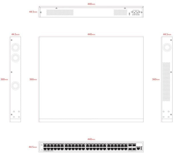 Managed L3 - 48 X Gigabit  Ports 1 X Console Port 4 X