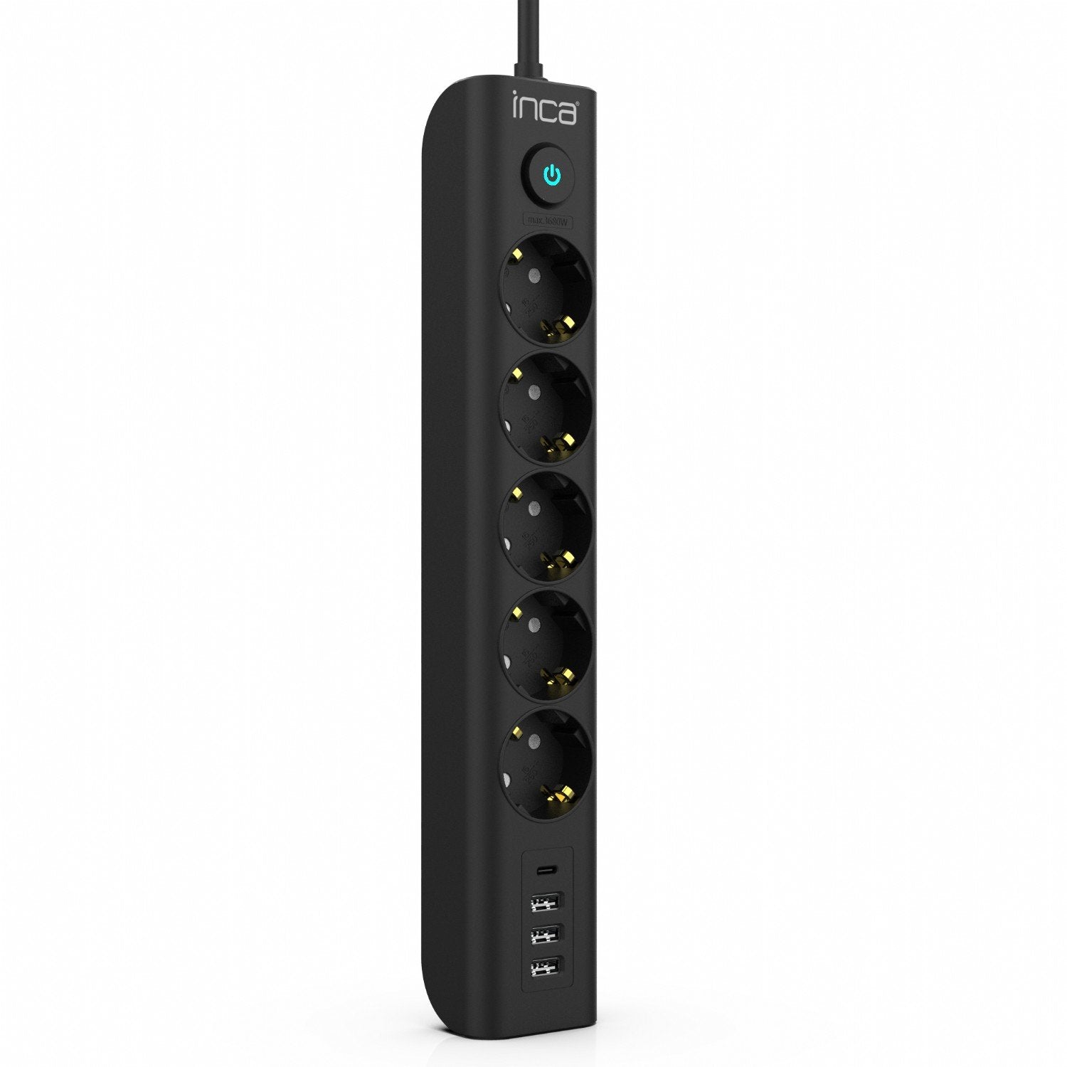 Regleta Inca Ipw-44tu  Negro 5 Salidas Ac 230 V 1,5 M