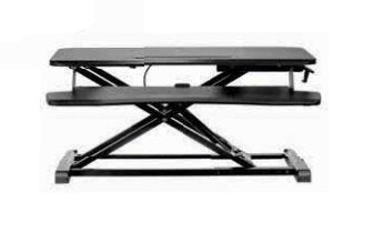 Fellowes Sit-Stand Corsivo Estación De Trabajo - Sistema De Muelle A Gas - Amplia Plataforma Superior - Plataforma Inferior Para Raton Y Teclado - Color Negro