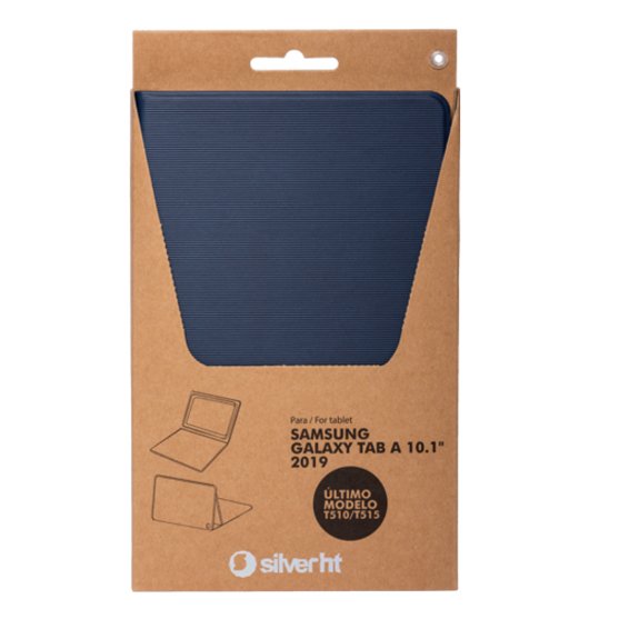 Funda Bookcase Wave Silver Ht Para Tablet Samsung Tab A T510 - T515 2019 Azul Oscuro