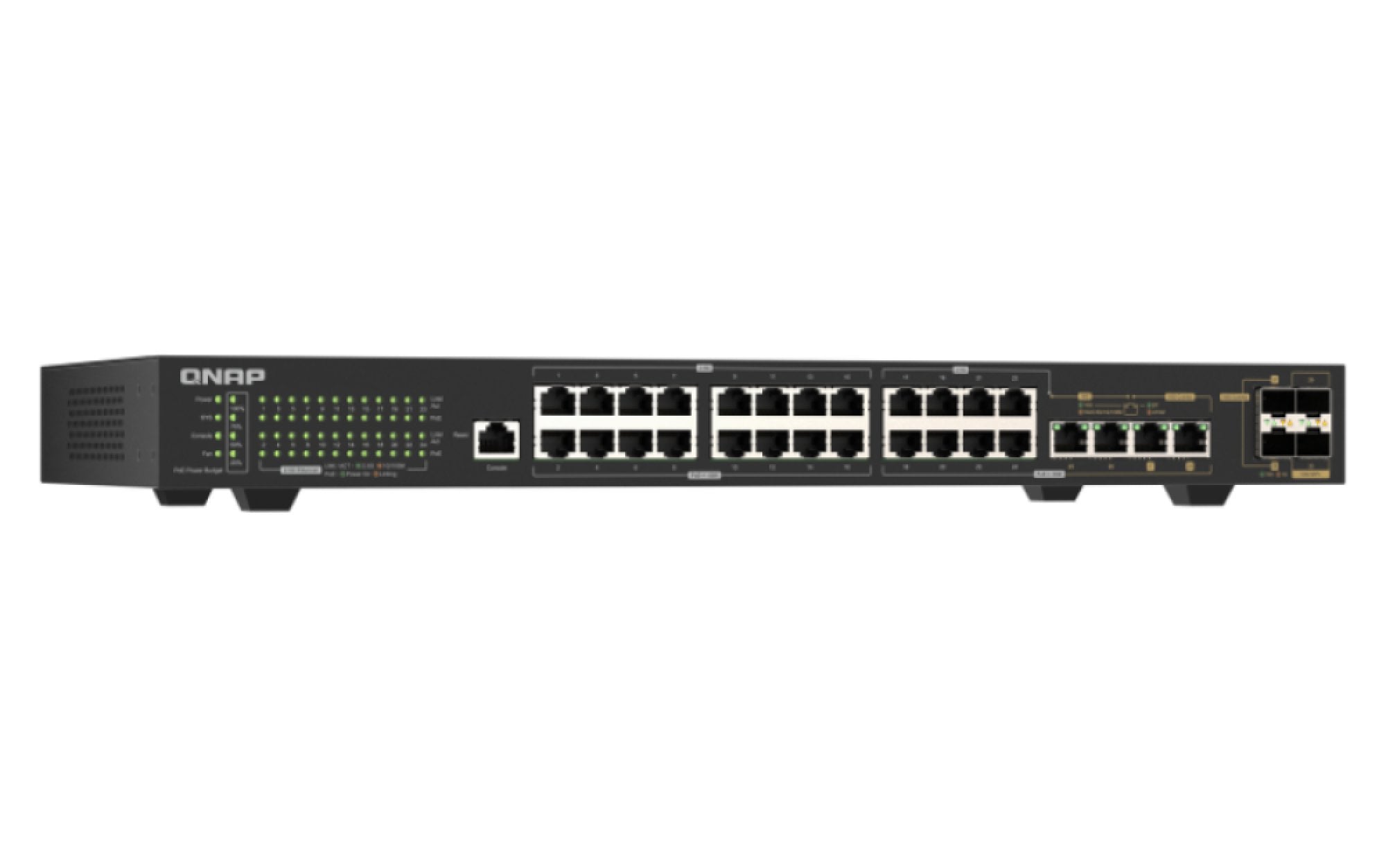 Qnap Qsw-M2130p-2c2s26t, Managed, L2, 2.5g Ethernet (100/1000/2500), Power Over Ethernet (Poe), Montaje En Rack, 1u