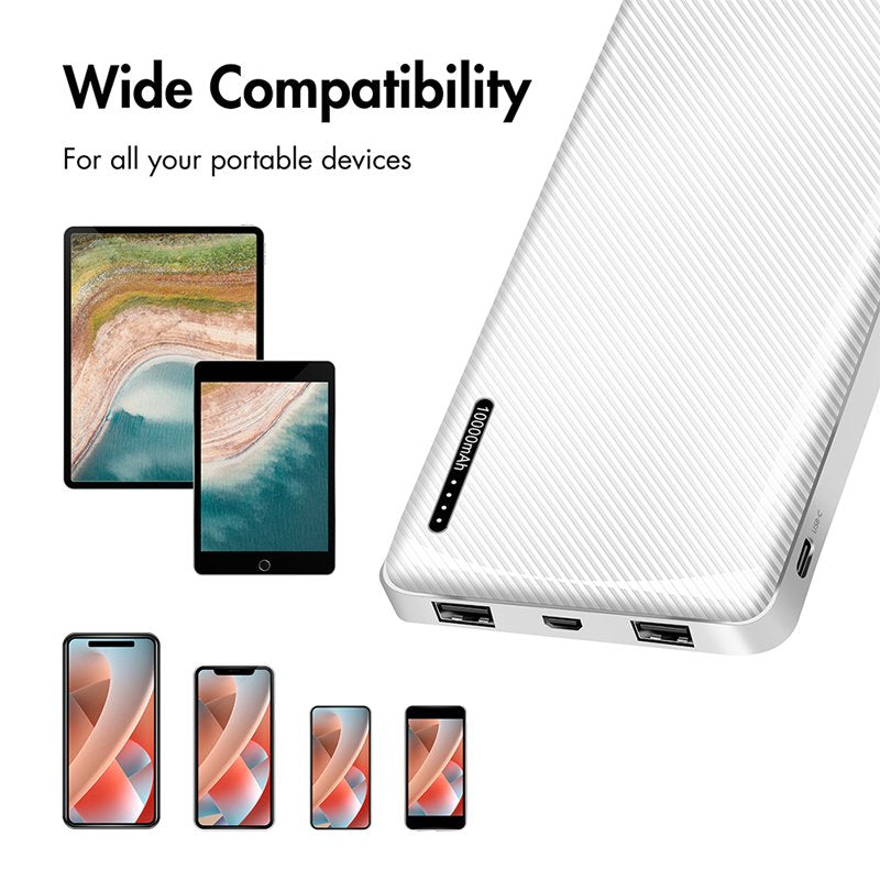 Logilink Power Bank 10.000 Mah White 2xusb-A Usb-C + Fast Charging