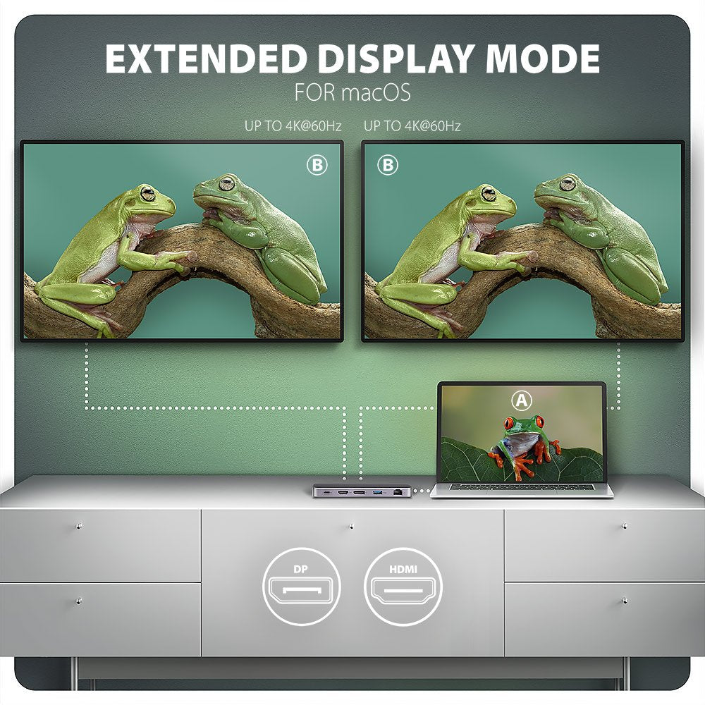 Hub Axagon Hmc-12gm2 Base Para Portátil Y Replicador De Puertos Alámbrico Rog Xg Mobile + Usb Type-C Gris