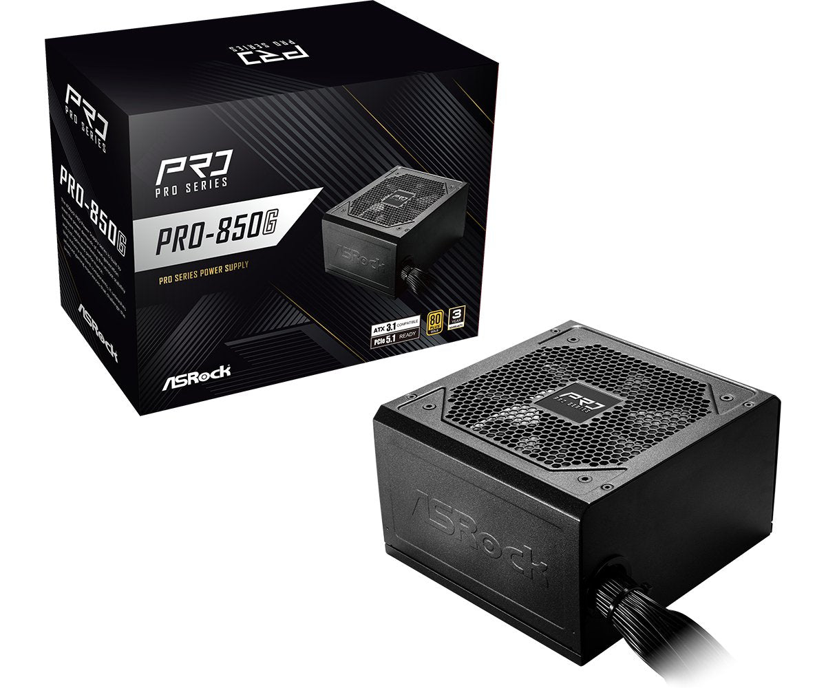 Fuentes De Alimentación Asrock Pro Series Pro-850g 850w Atx 80+ Gold Negro 90-Uxr085-Gneaa2
