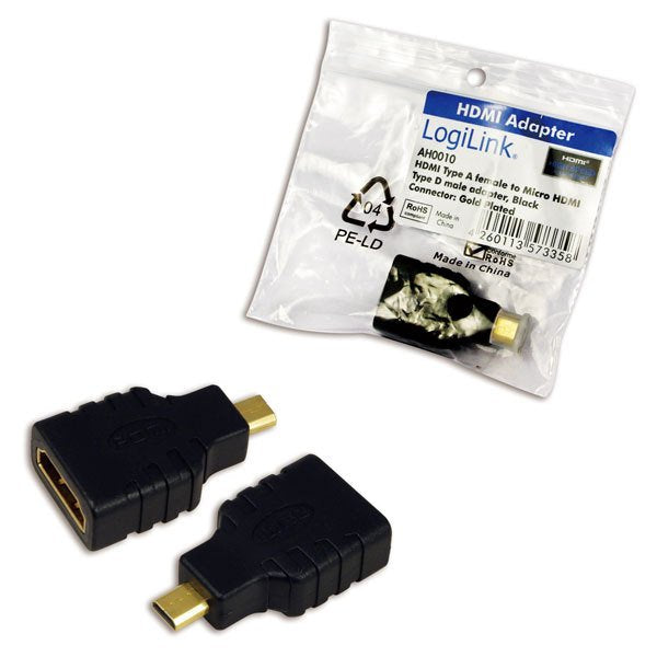 Logilink Ah0010 Adaptador De Cable Hdmi D Hdmi A Negro