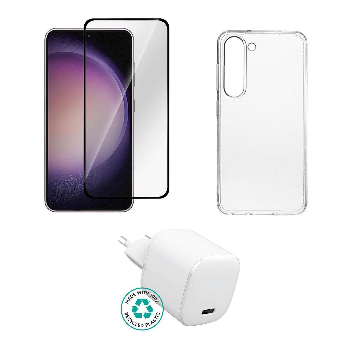 EAN 5715063211953 - eSTUFF ES-KIT-SAMGALS23 cargador de dispositivo móvil Teléfono móvil Transparente, Blanco Corriente alter imagen 1