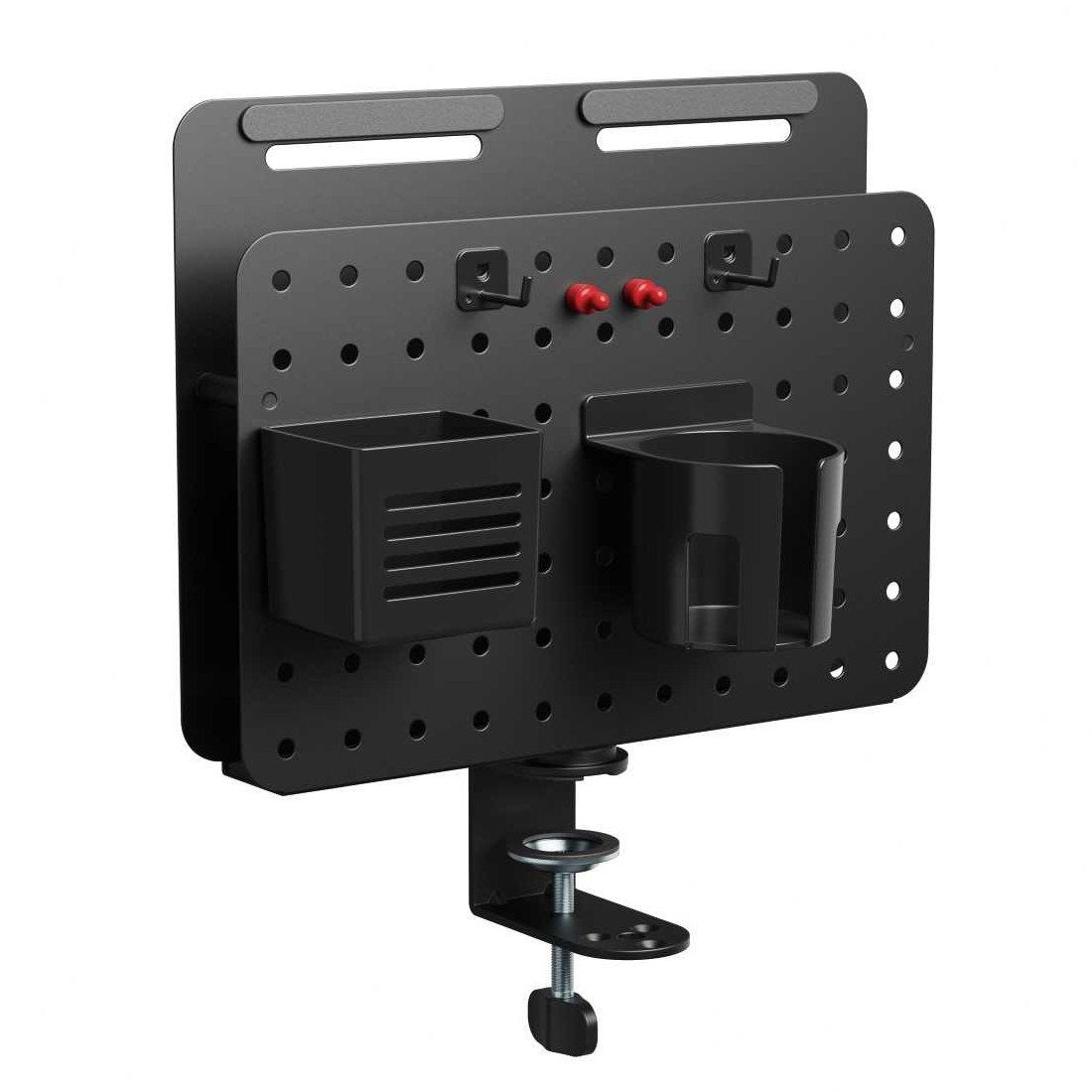 Organizador De Escritorio Activejet Apb-006b: Tablero Giratorio Perforado Con Organizador Vertical, Color Negro