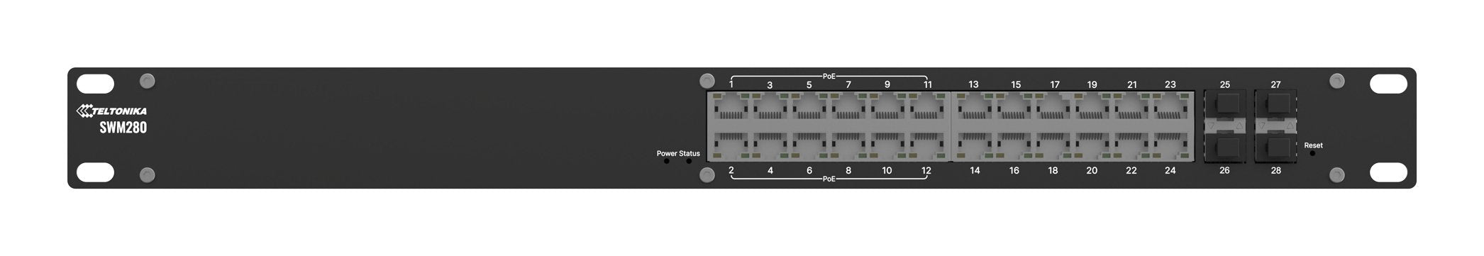 EAN 4779051844074 - Teltonika SWM280 switch Gestionado L2+ Gigabit Ethernet (10/100/1000) Energía sobre Ethernet (PoE) Negro imagen 2