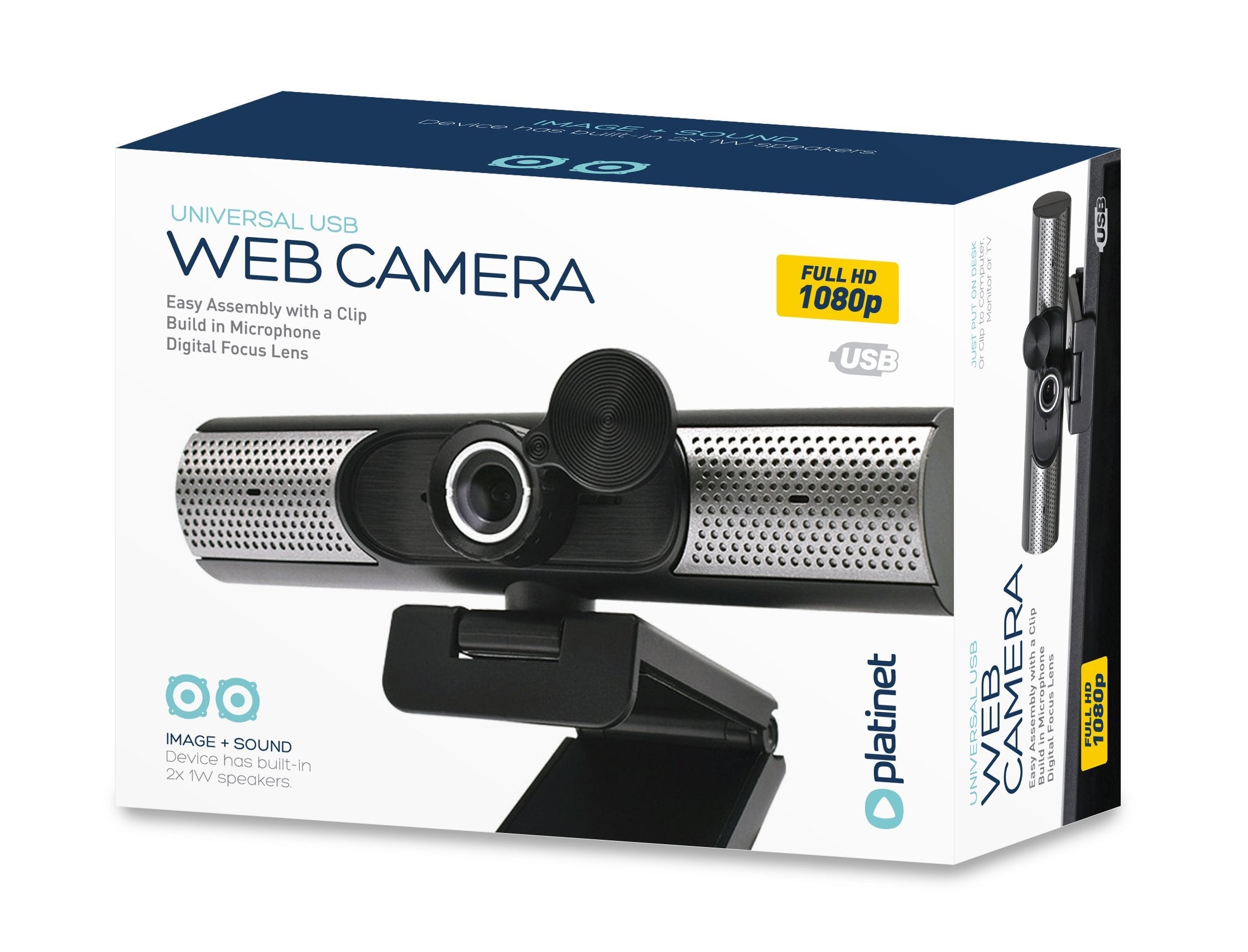 Platinet Webcam 1080p Full Hd Autofocus Digital + Altavoz