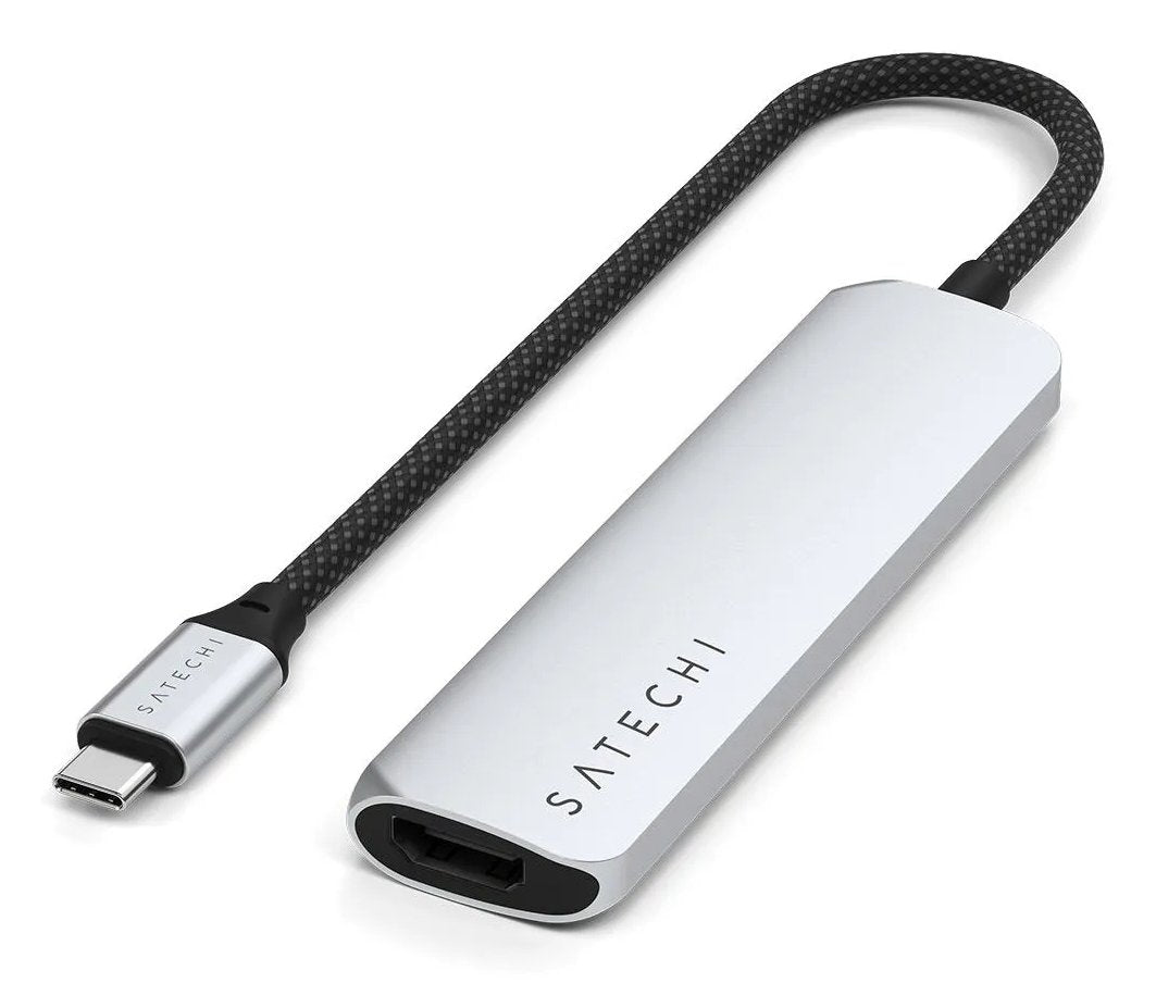 Satechi 4-W-1 Usb-C Slim Multiport 4k Usb-C (Usb-C, 4k Hdmi, 2x Usb-A) (Srebrny)