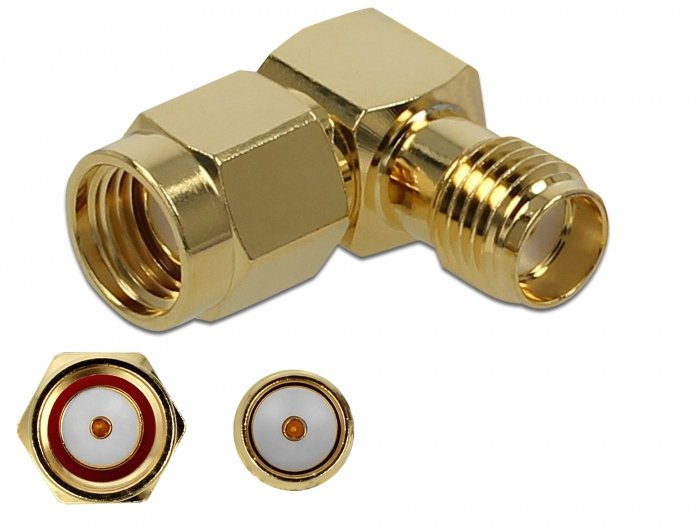 Delock 89978 Adaptador Rp-Sma Macho A Sma Hembra 90° 10 Ghz