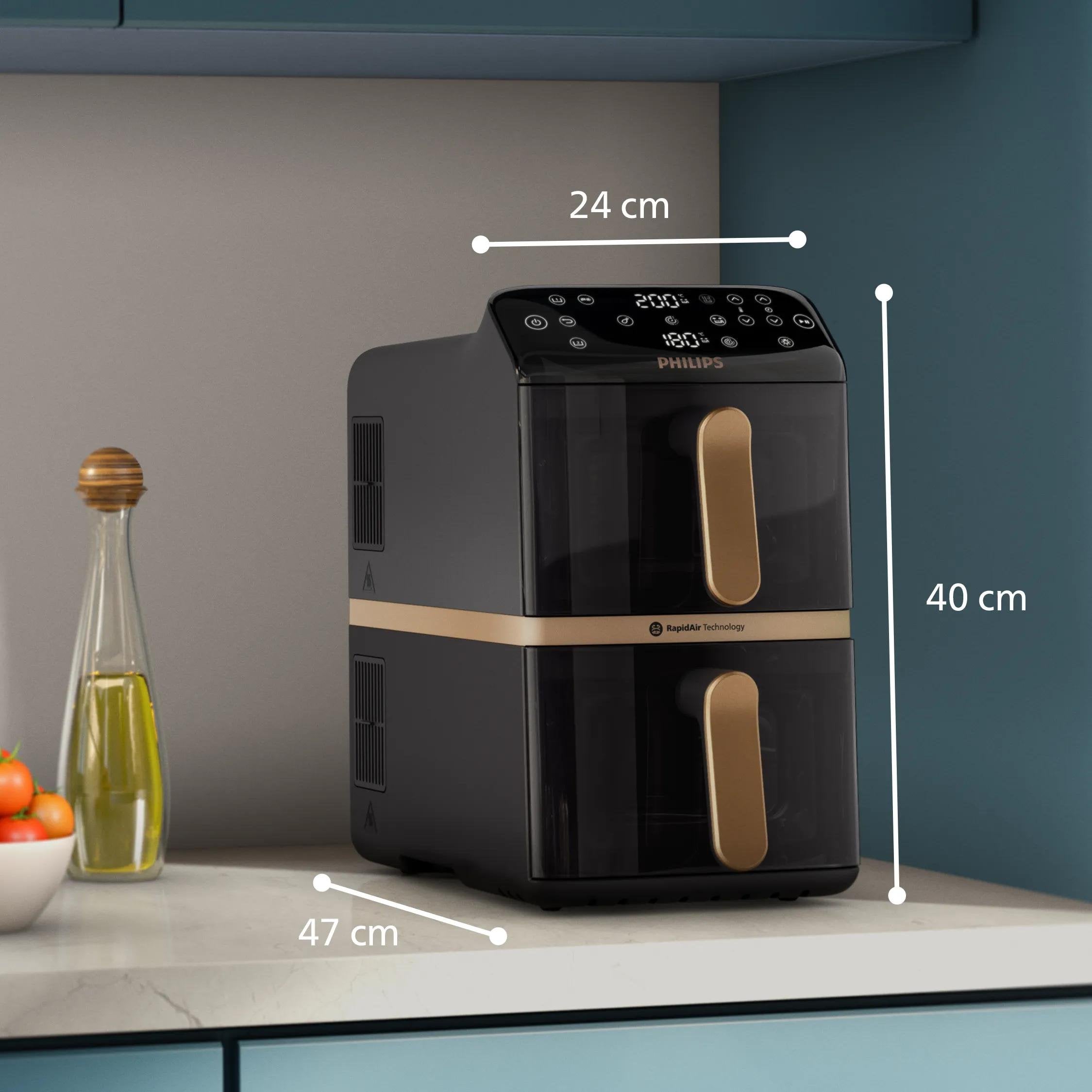 EAN 8720389072239 - Philips 4000 series Dual Stack Airfryer Vertical Basket 10L Independiente 2750 W Freidora de aire calient imagen 7