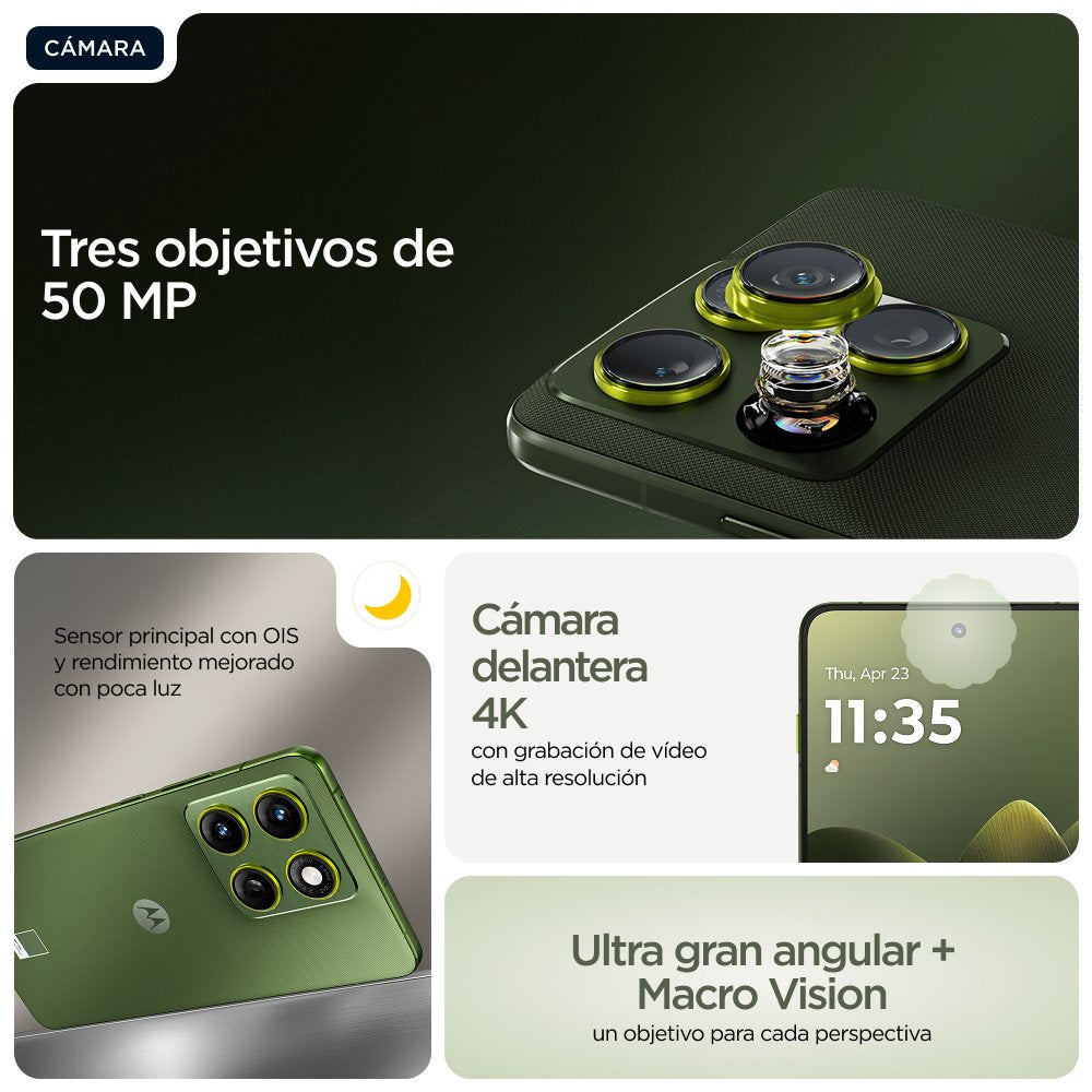 EAN 0840493608020 - Motorola edge 70 17 cm (6.7") SIM doble Android 16.0 5G USB Tipo C 12 GB 512 GB 4800 mAh Verde imagen 15
