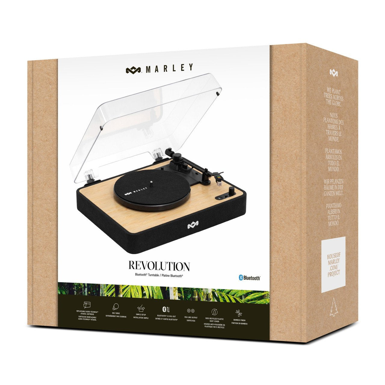 Marley Revolution Turntable, Bluetooth, Signature Black
