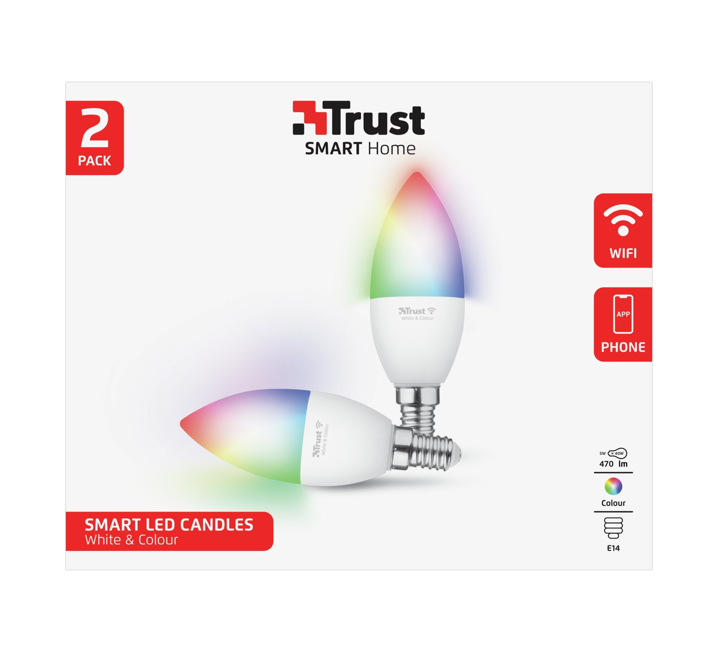 Smart Light Bulb Trust Luminous Flux 470 Lumen Wi-Fi Beam Angle 180 Degrees 71293