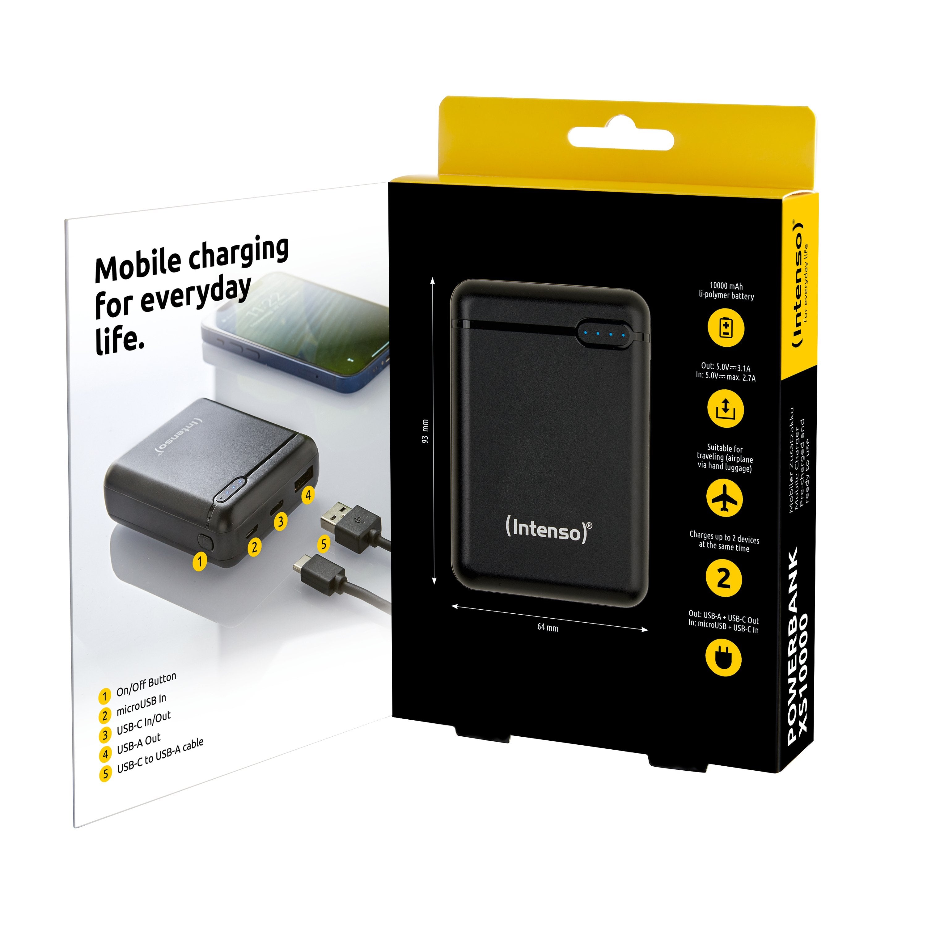 EAN 4034303028375 - Intenso XS10000 Polímero de litio 10000 mAh Negro imagen 3