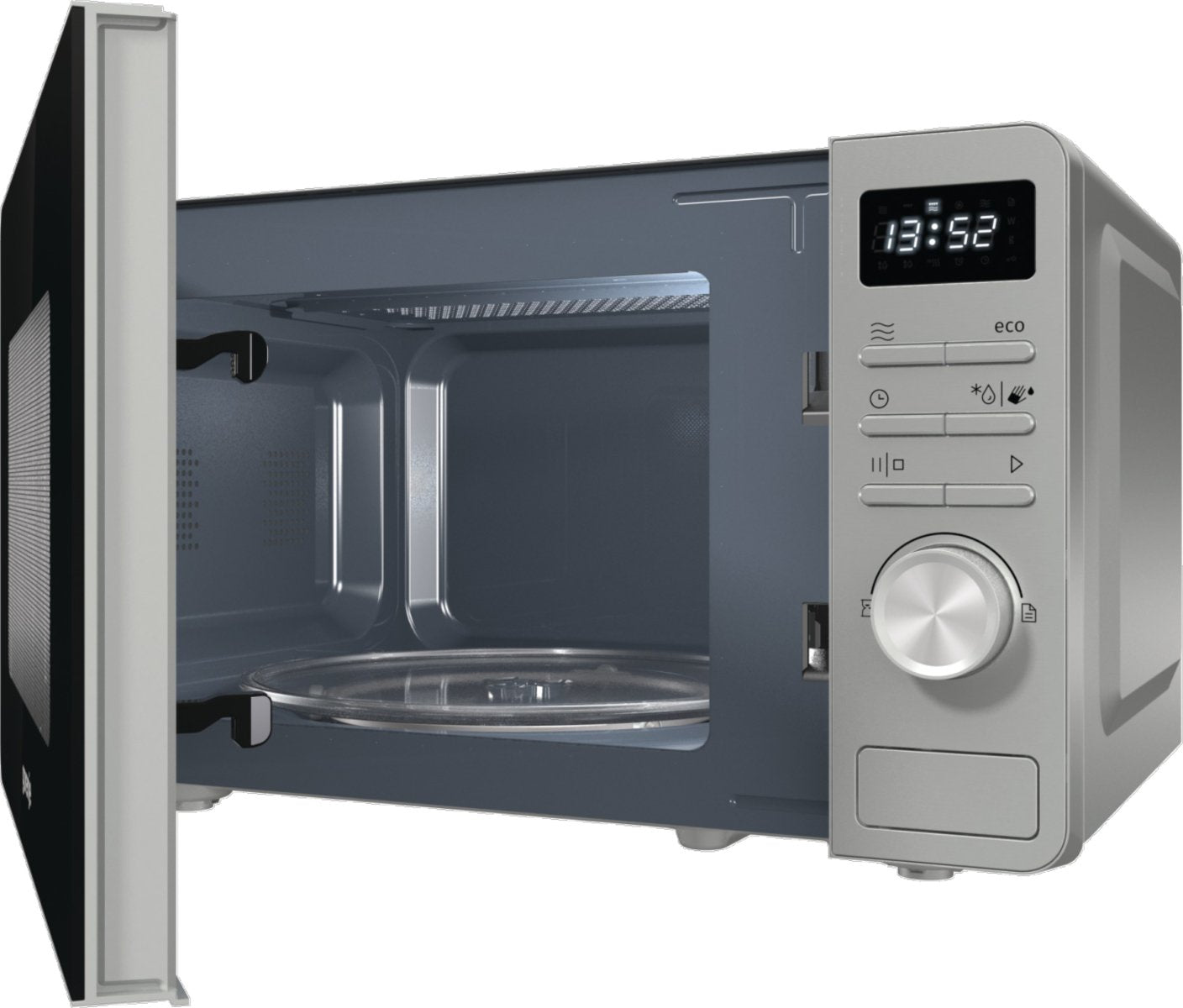 Microondas Gorenje Mo20a3x  20 L, 800 W, Botones, Giratorio, Acero Inoxidable