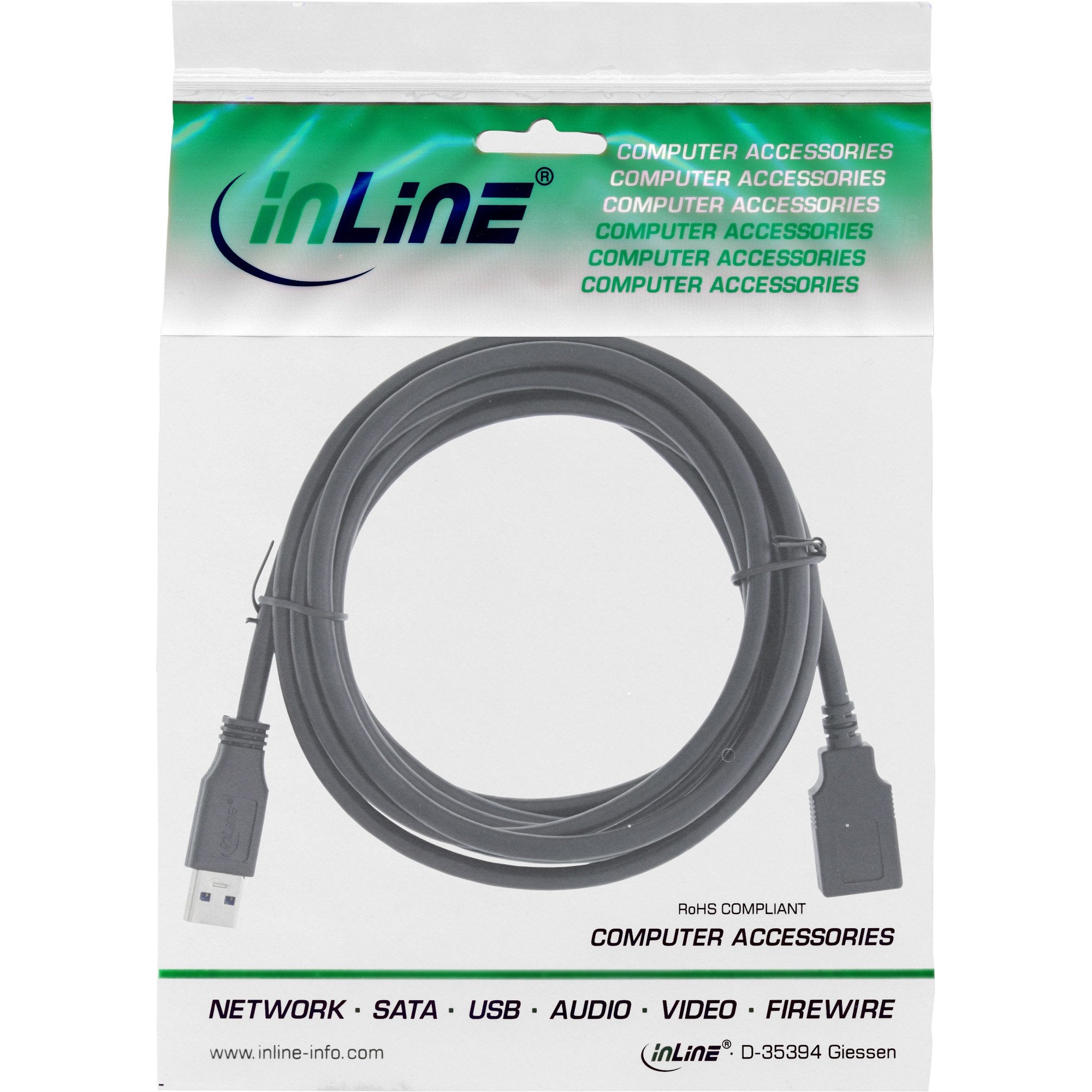 EAN 4043718153701 - InLine 35605 cable USB USB 3.2 Gen 1 (3.1 Gen 1) 0,5 m USB A USB B 5 Gbit/s Negro imagen 2