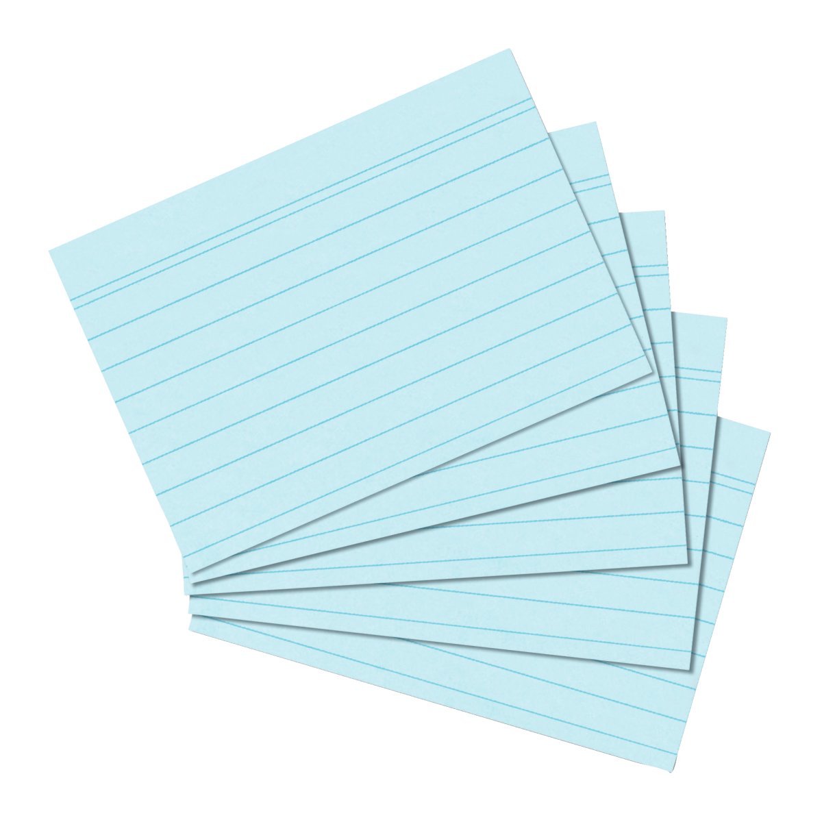 Fichas Herlitz A6 Rayadas En Azul, Pack De 100