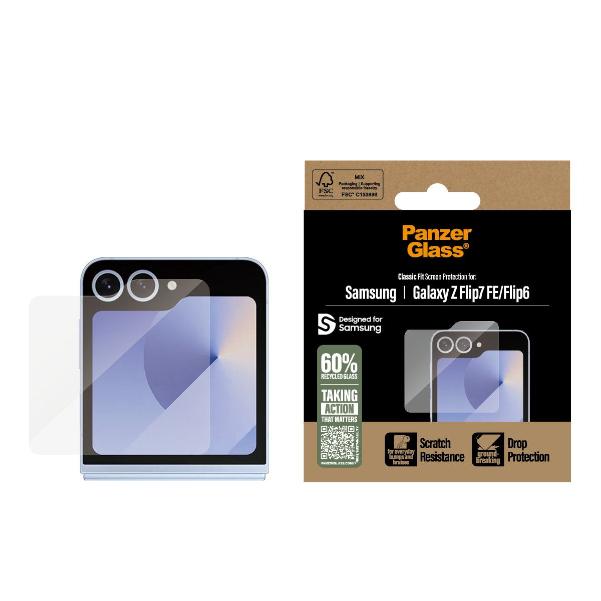 EAN 5715685001420 - PanzerGlass ® Screen Protector Samsung Galaxy Z Flip7 FE | Flip6 | Classic Fit Protector de pantalla 1 pi imagen 2