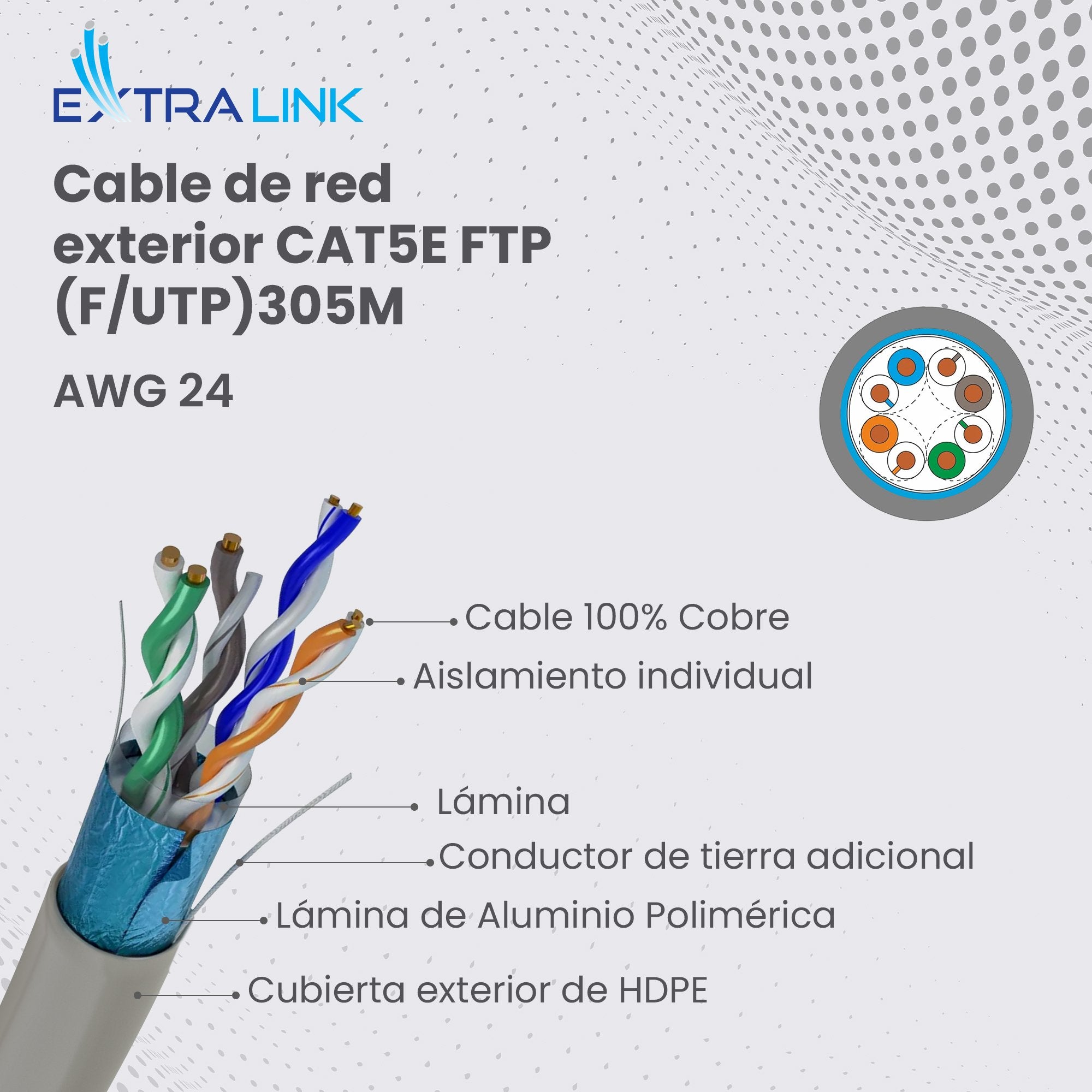 EAN 5903148918259 - Extralink EX.18259 cable de red Gris F/UTP (FTP) imagen 4