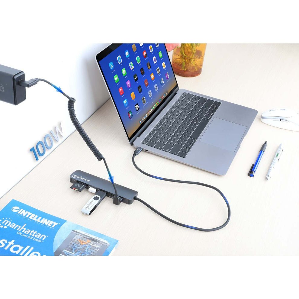 Manhattan Usb-C Pd A Hdmi 7-In-1 4k Dockingmation Gris