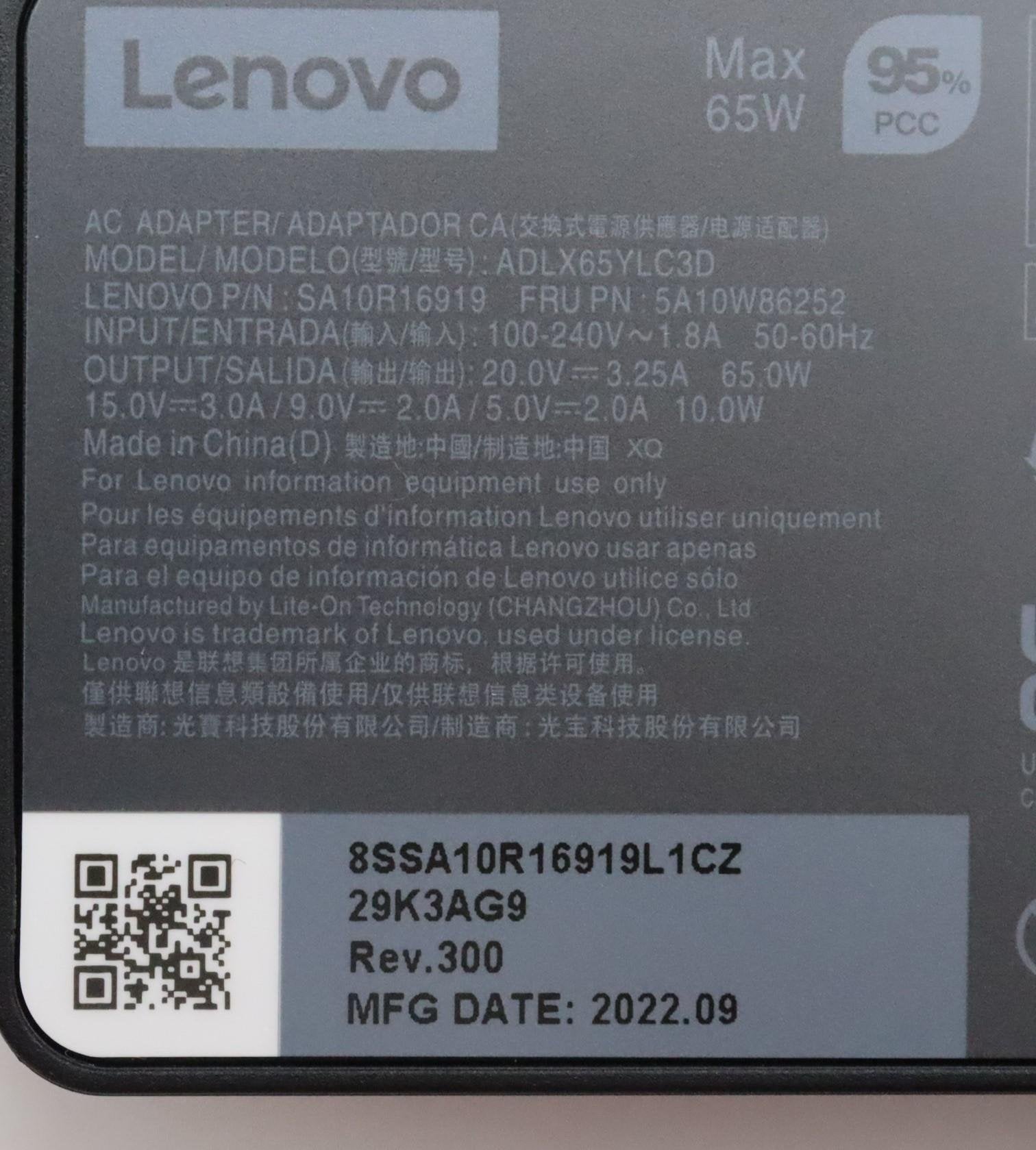 EAN 5704174788256 - Lenovo 5A10W86252 adaptador e inversor de corriente Interior 65 W Negro imagen 8