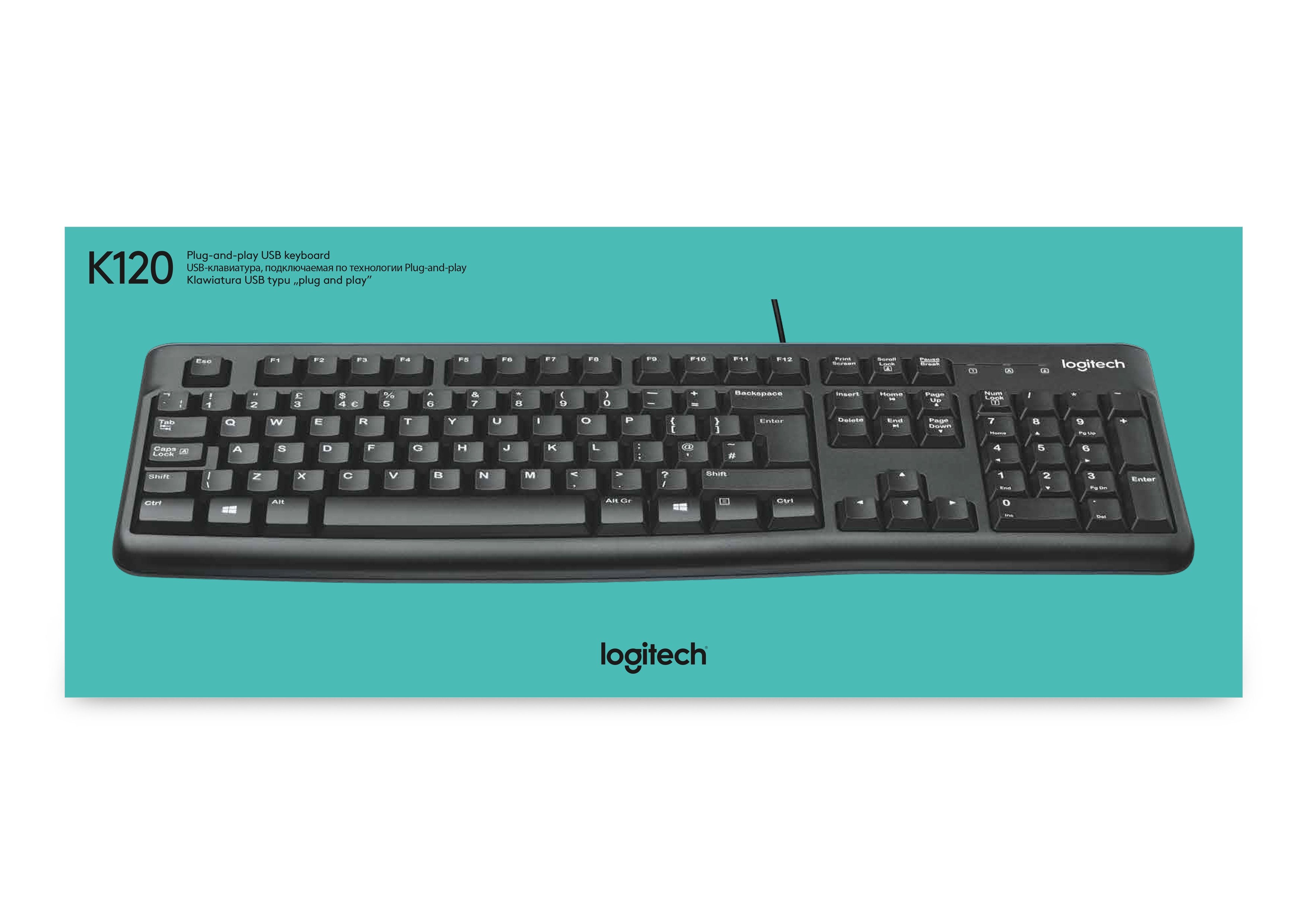 Teclado Logitech K120 Usb Negro Belga