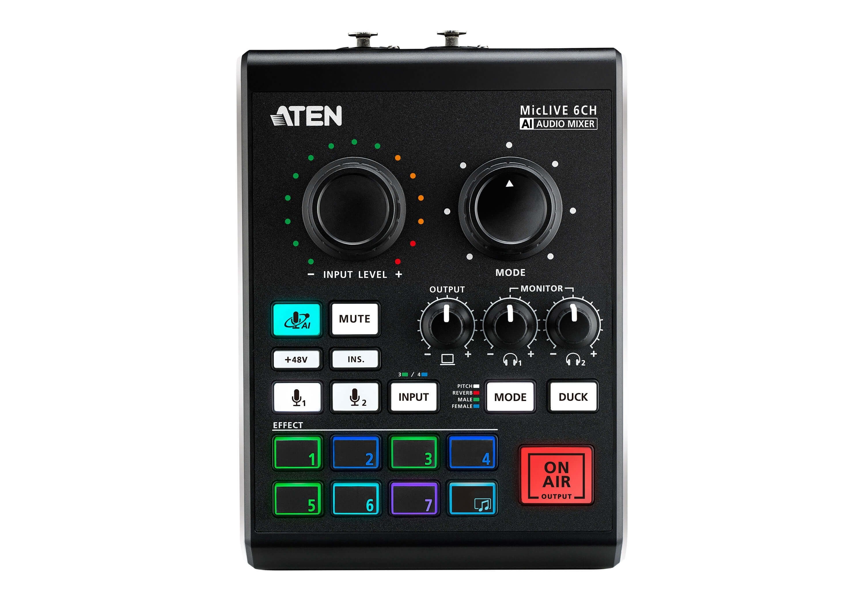 Aten Mezclador De Audio Para Pódcast Con Ia  Miclive De 6 Canales