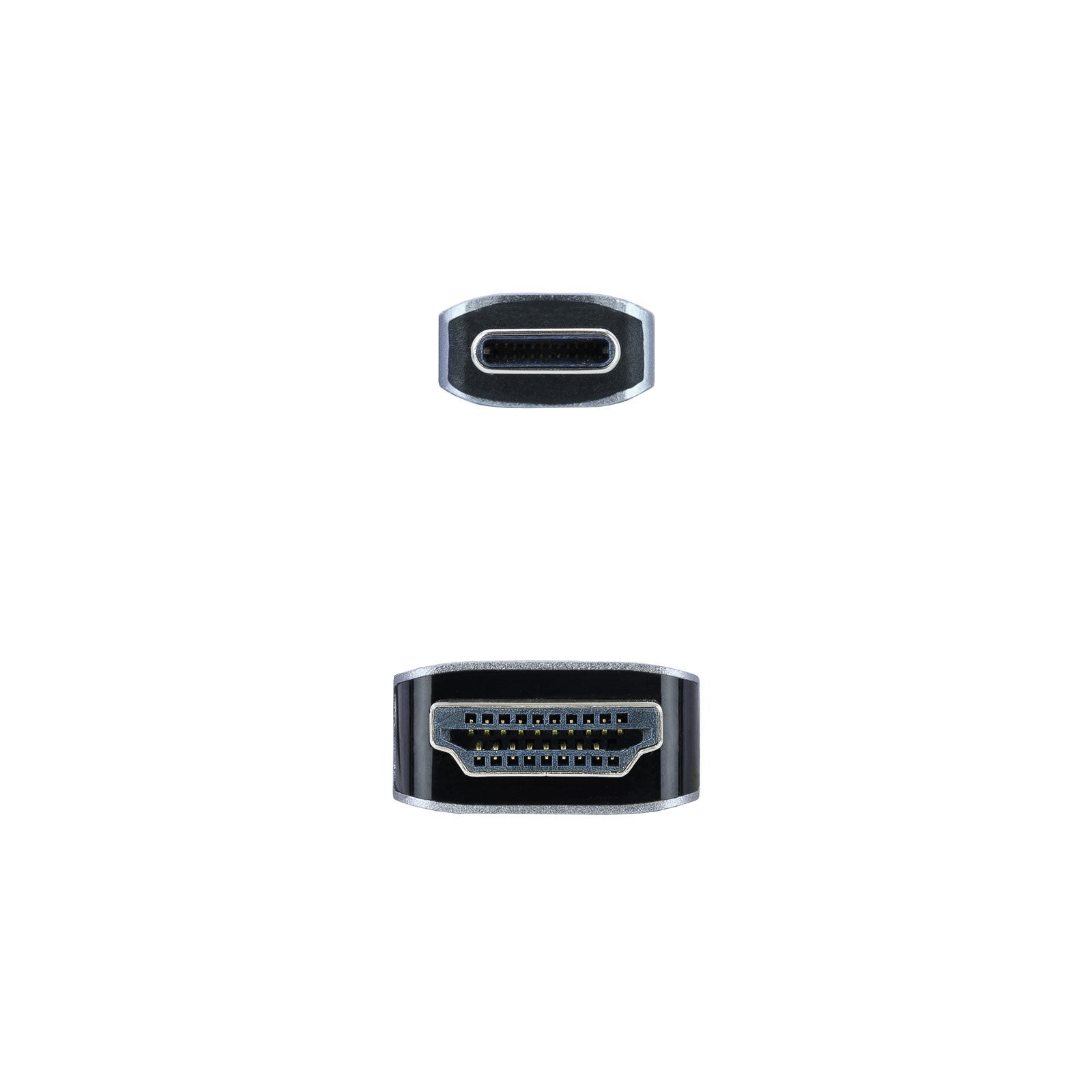 EAN 8433281009899 - Nanocable 10.15.5102 adaptador de cable de vídeo 1,8 m USB Tipo C HDMI Aluminio, Negro imagen 3