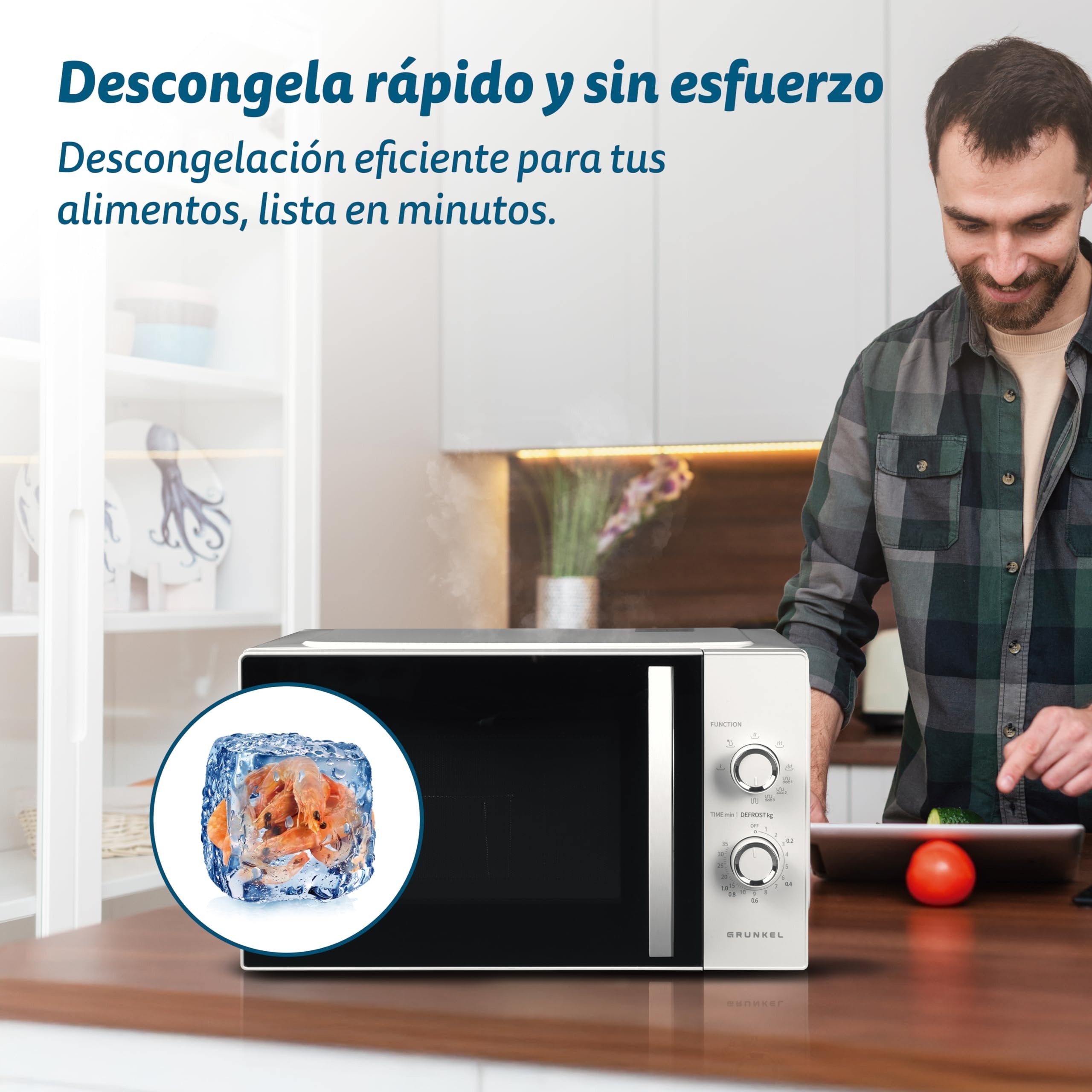 EAN 8426156018713 - Grunkel MWG-25MG Blanco Microondas con grill Encimera 25 L 800 W imagen 7