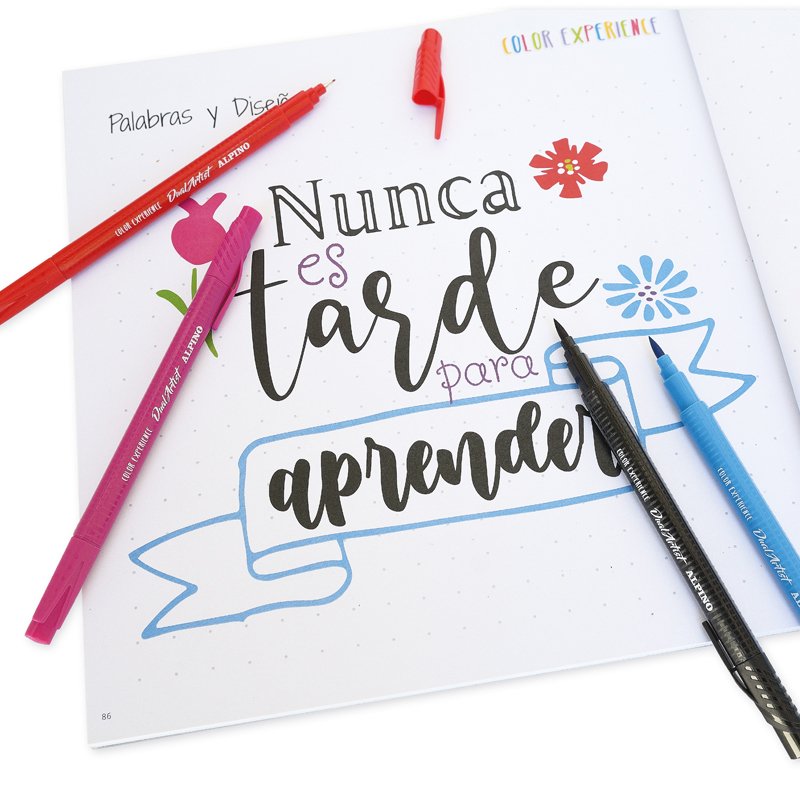 Alpino Rotuladores Dual Artist + Libro De Iniciación Al Lettering Set De 12 C/Surtidos