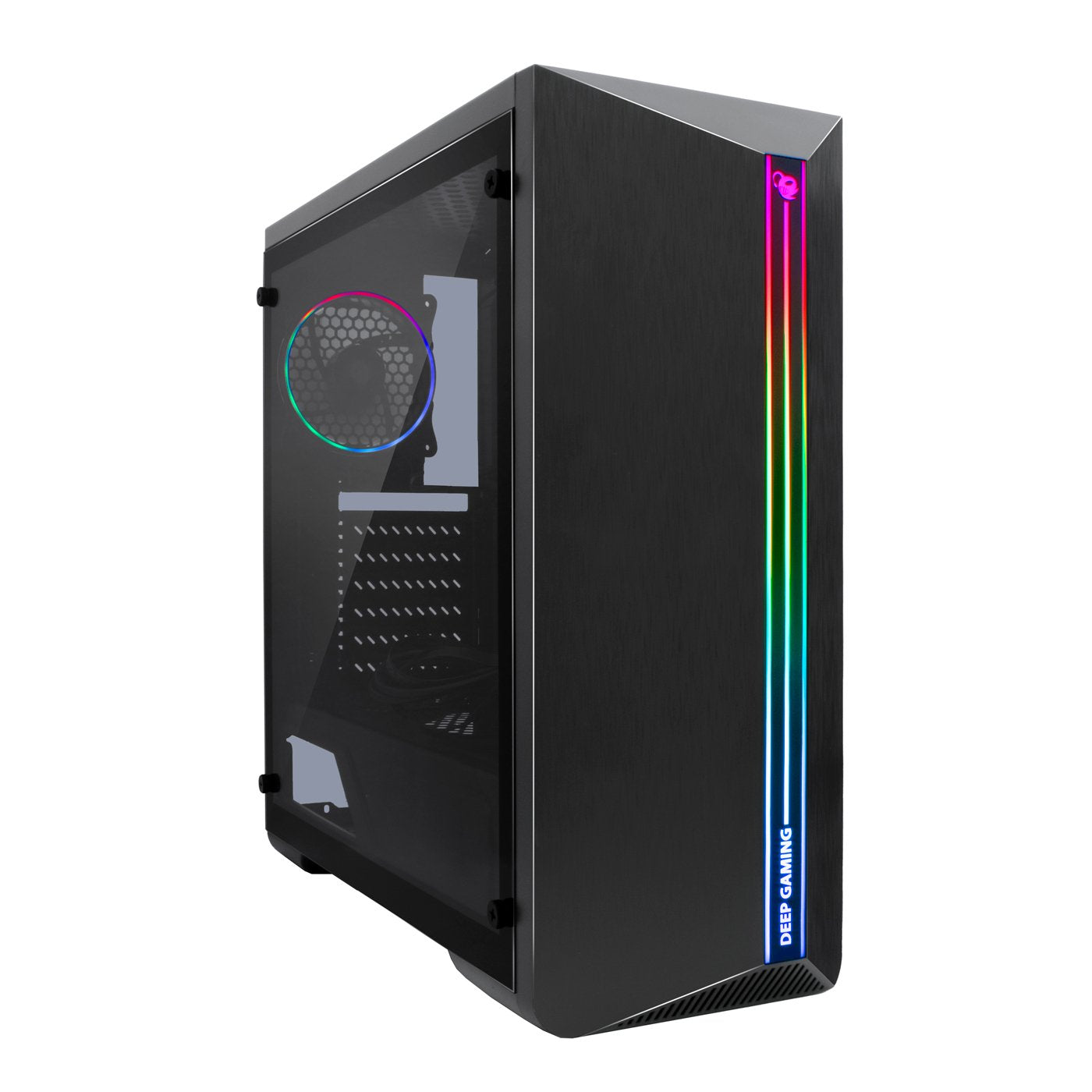 Caja Pc Deep Gaming Dgc-200 Rgb Atx Black S/F Coolbox Bahias Int:2x3'5, 2x2'5/ 2xusb3.0 1xusb2.0, Audio In/Out/ Iluminacion Argb